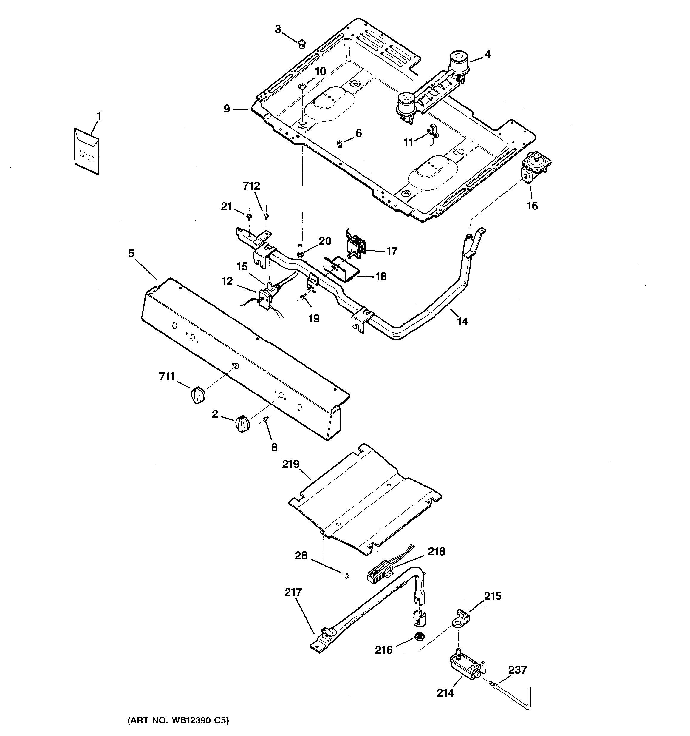 Assembly View for GAS & BURNER PARTS | JGBS04BEH3WH