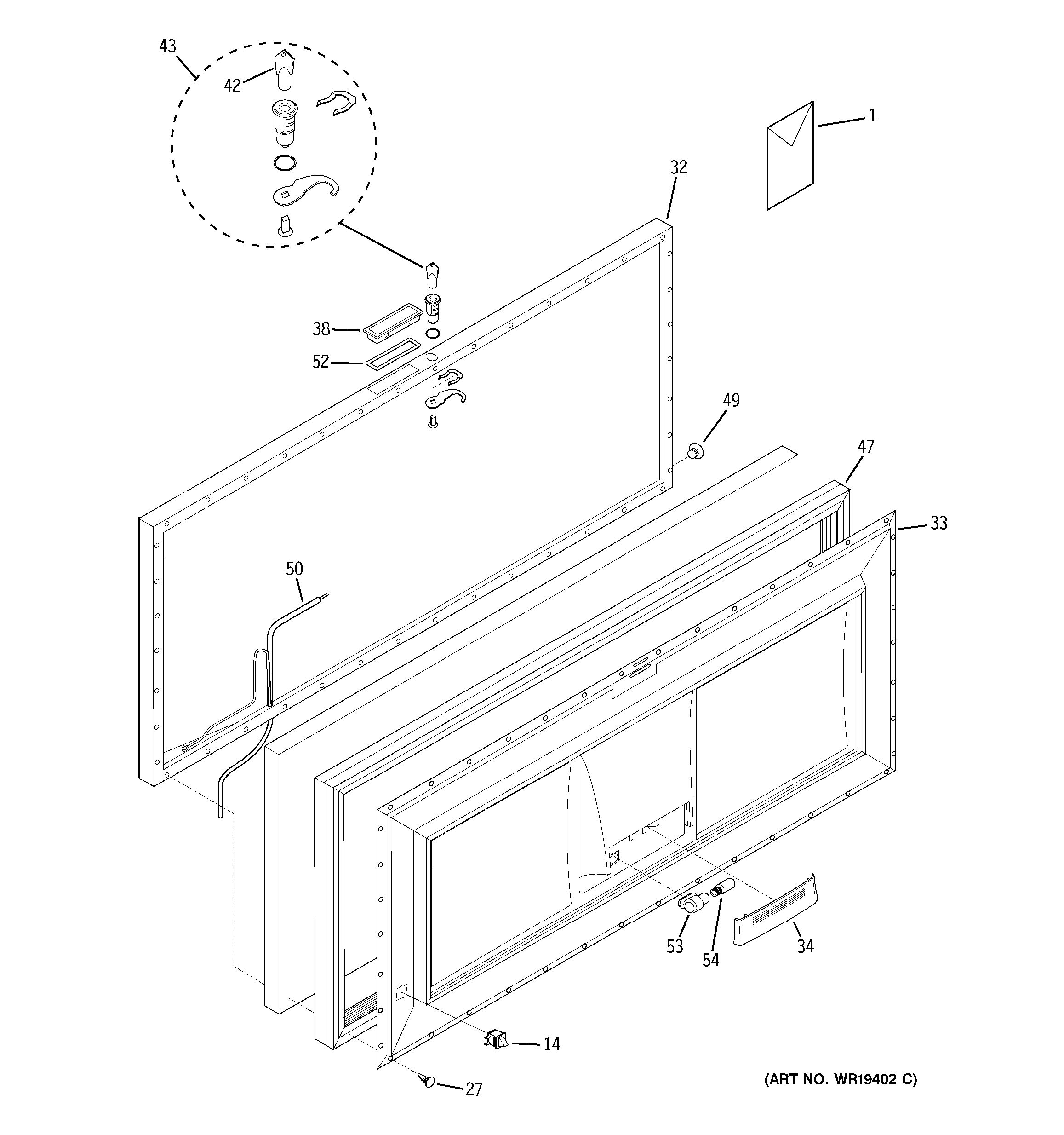 Assembly View for FREEZER DOOR | FCM15DPCWH