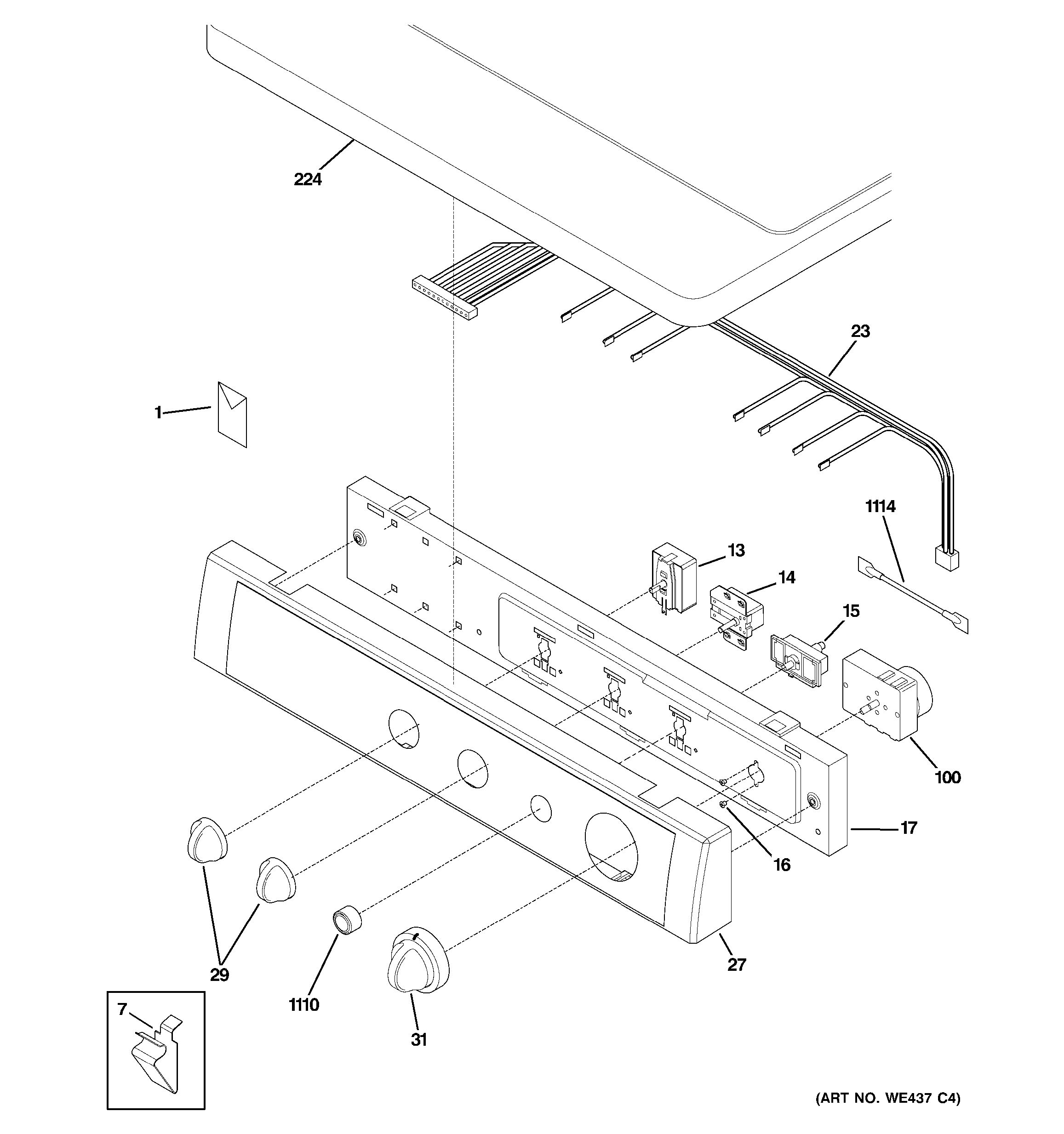 Assembly View for CONTROLS & TOP PANEL | DSXH43EF0WW