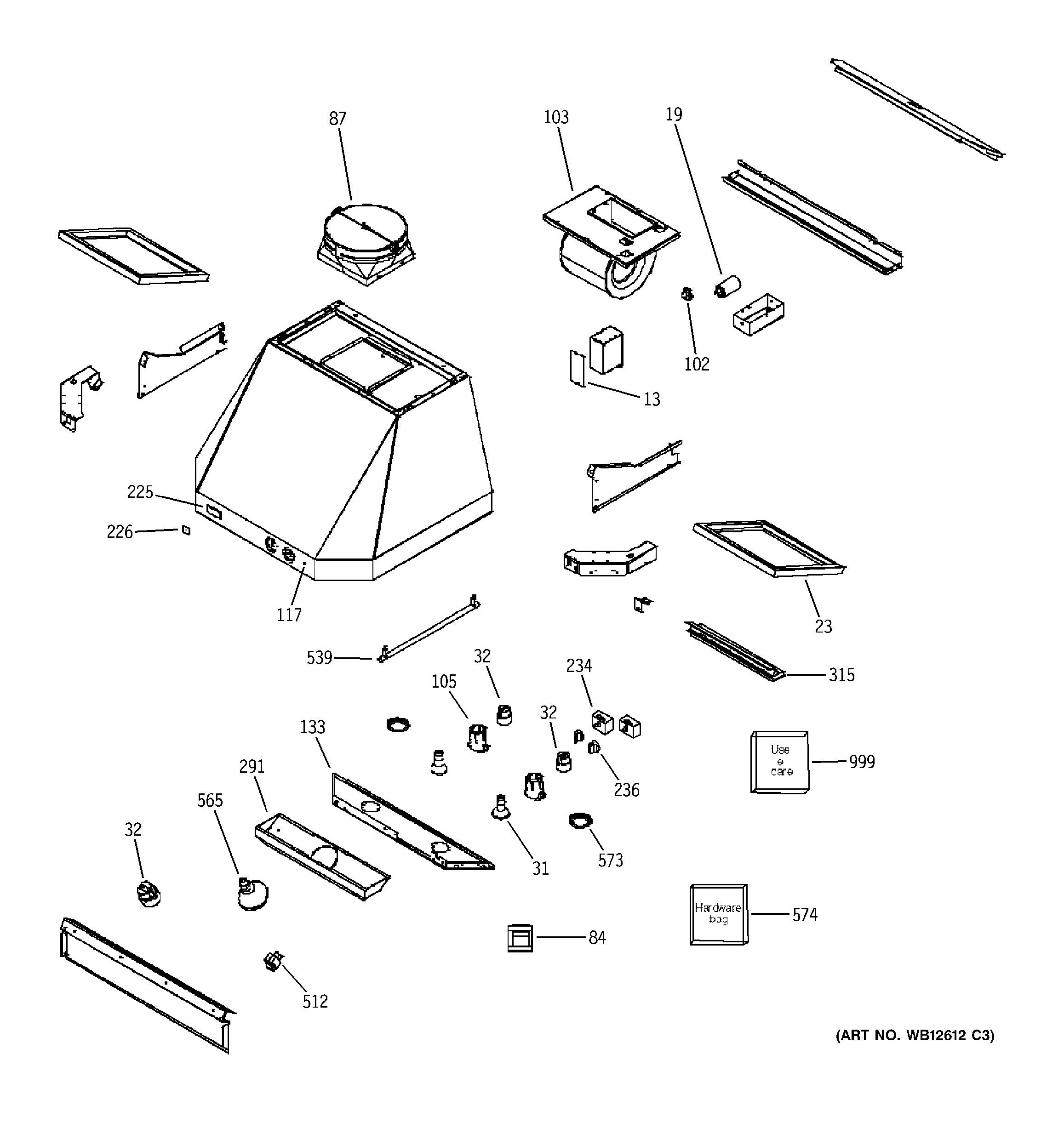 Assembly View for RANGE HOOD | ZV36TSF1SS