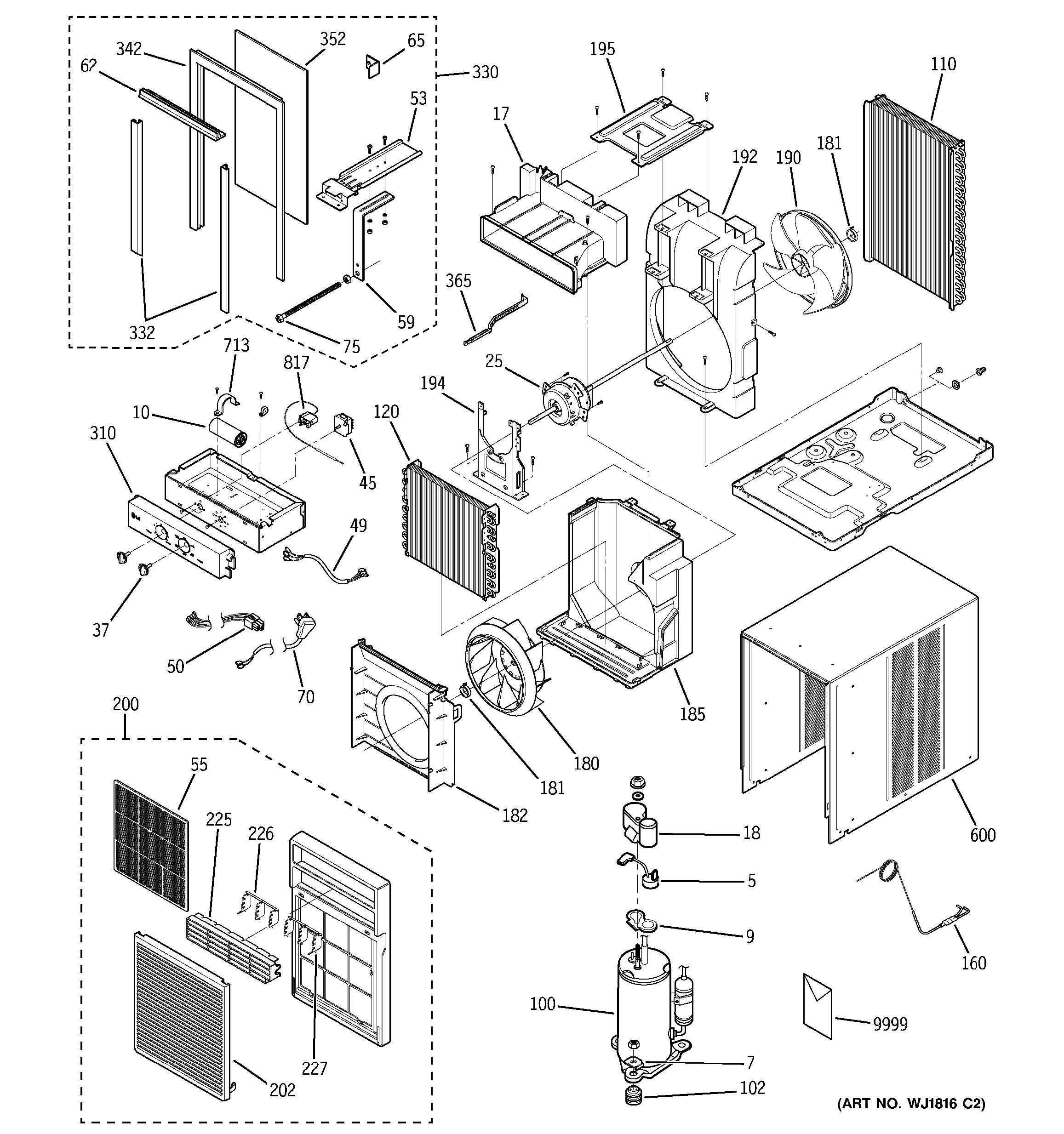 Assembly View for ROOM AIR CONDITIONER | AGX08FJG1