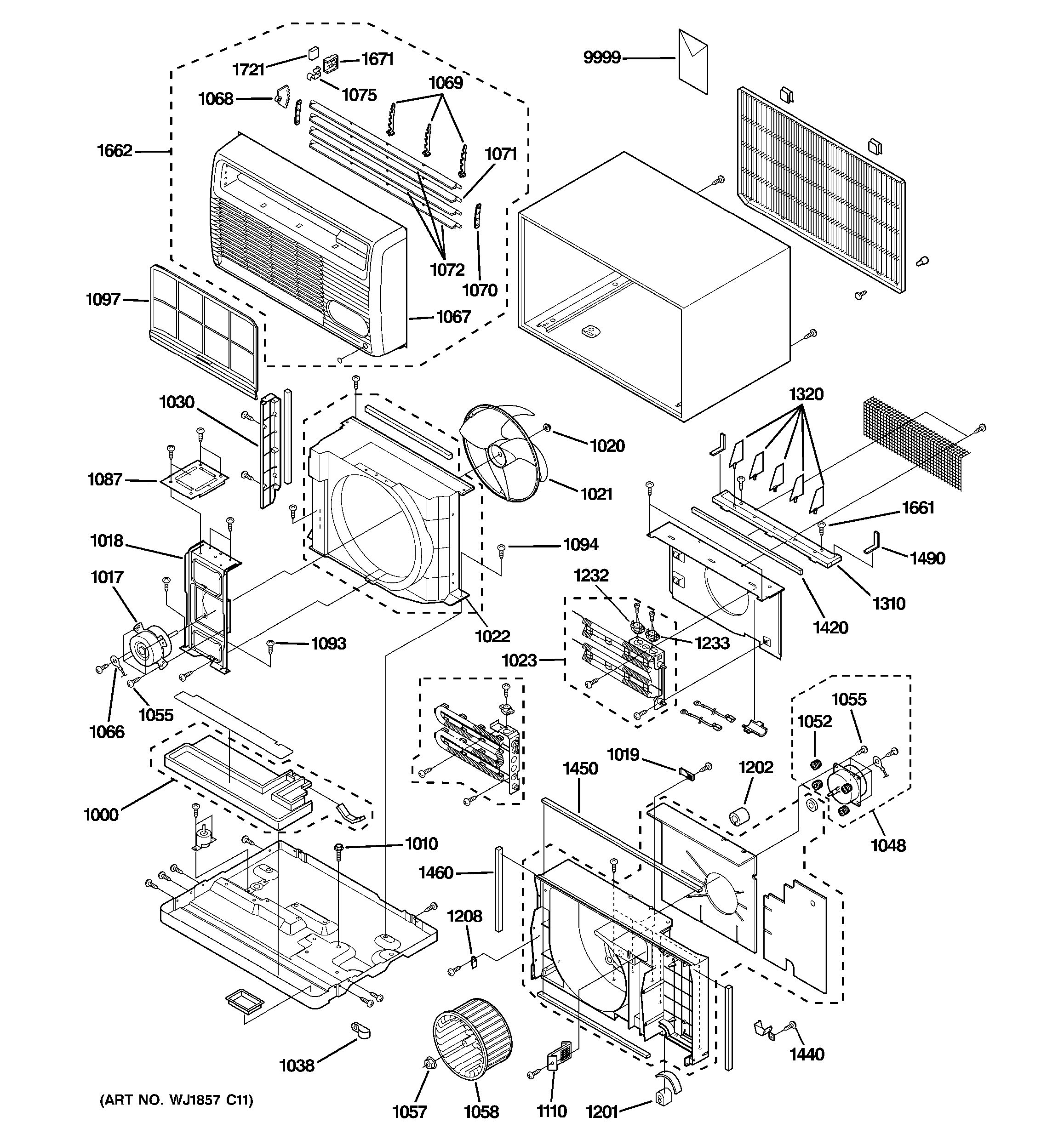 Assembly View for CABINET & COMPONENTS | AJEH12DCBM1