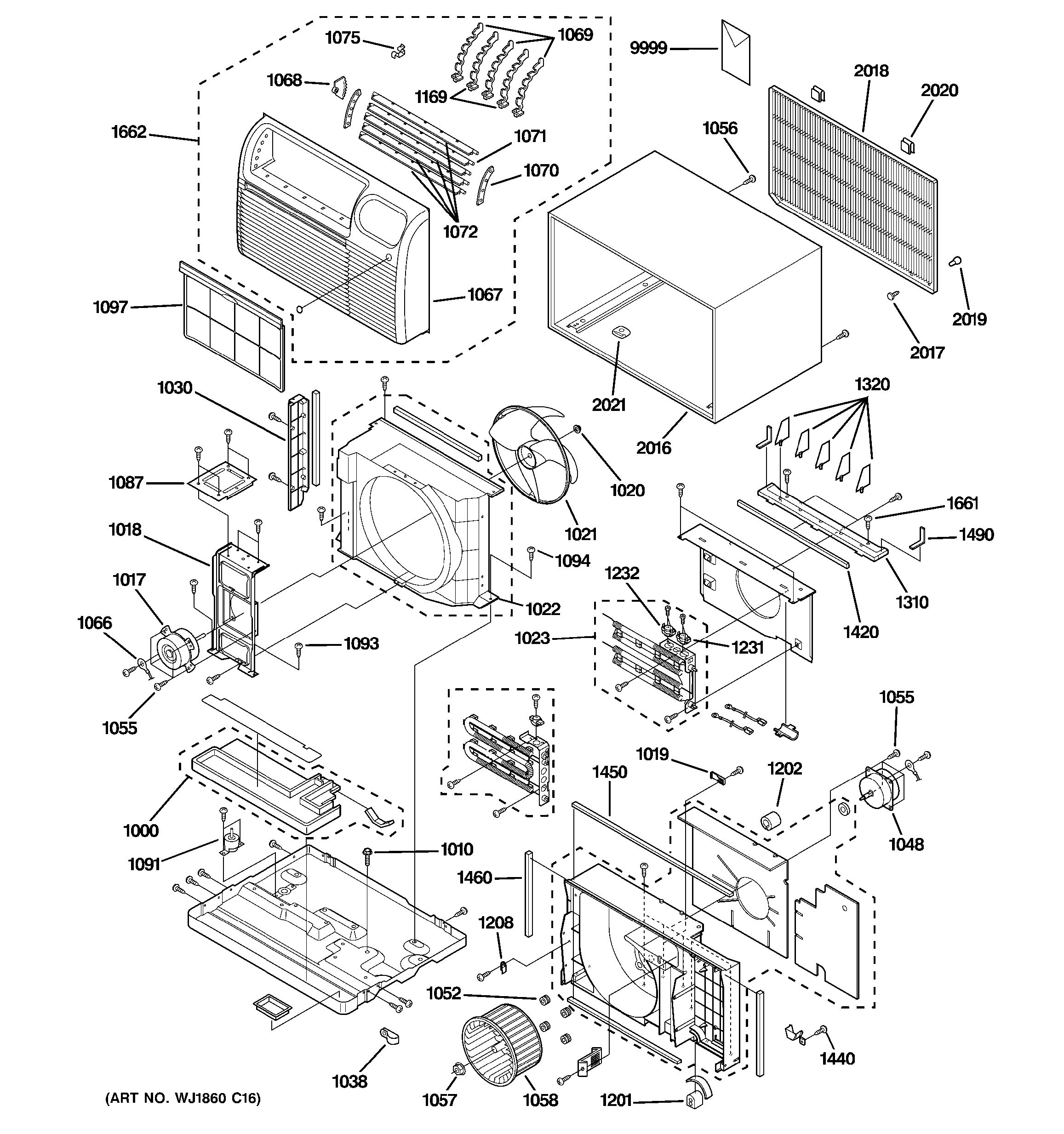 Assembly View for CABINET & COMPONENTS | AJHS08ASBM1