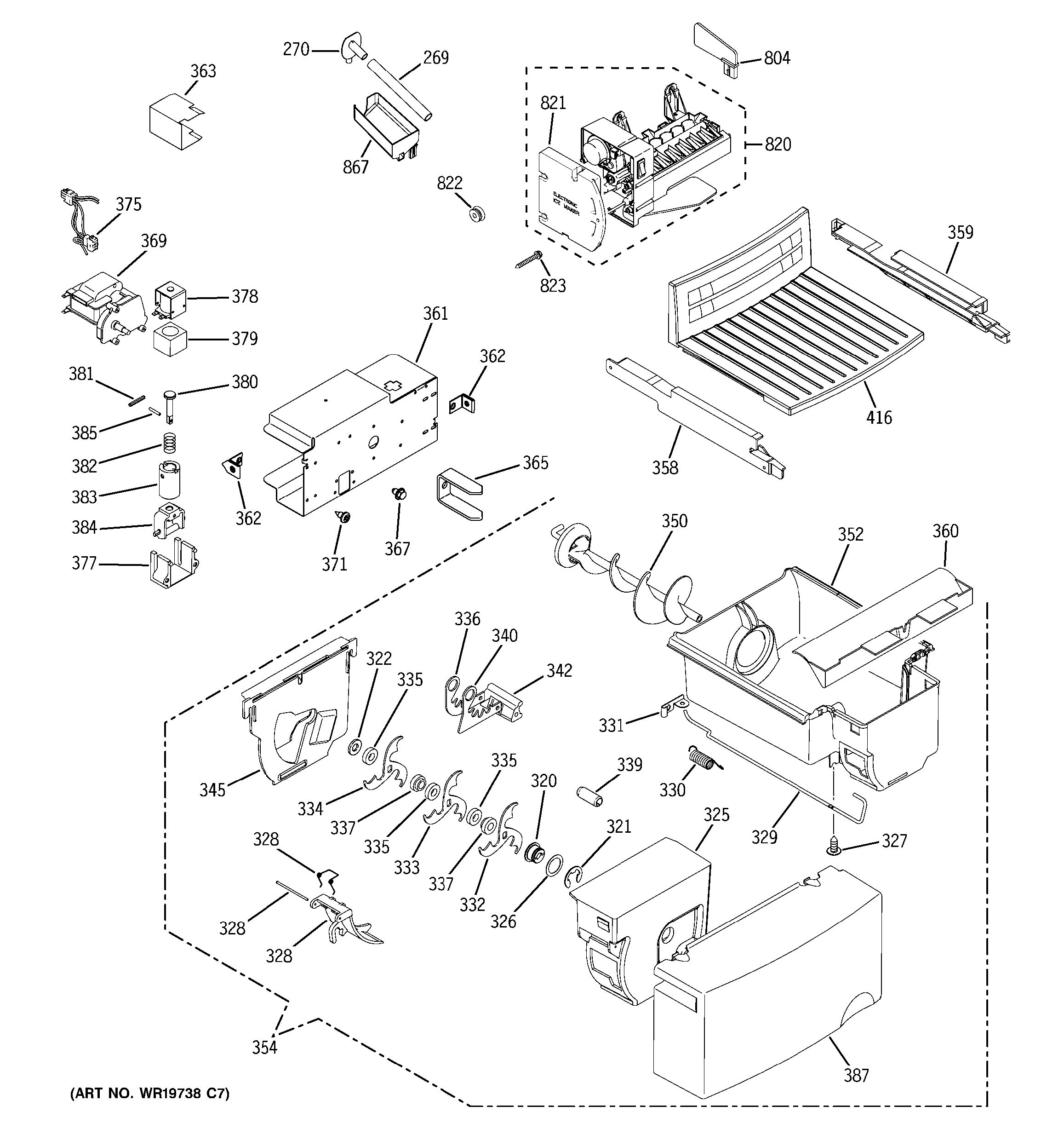 Assembly View for ICE MAKER & DISPENSER | GSH25JSTASS