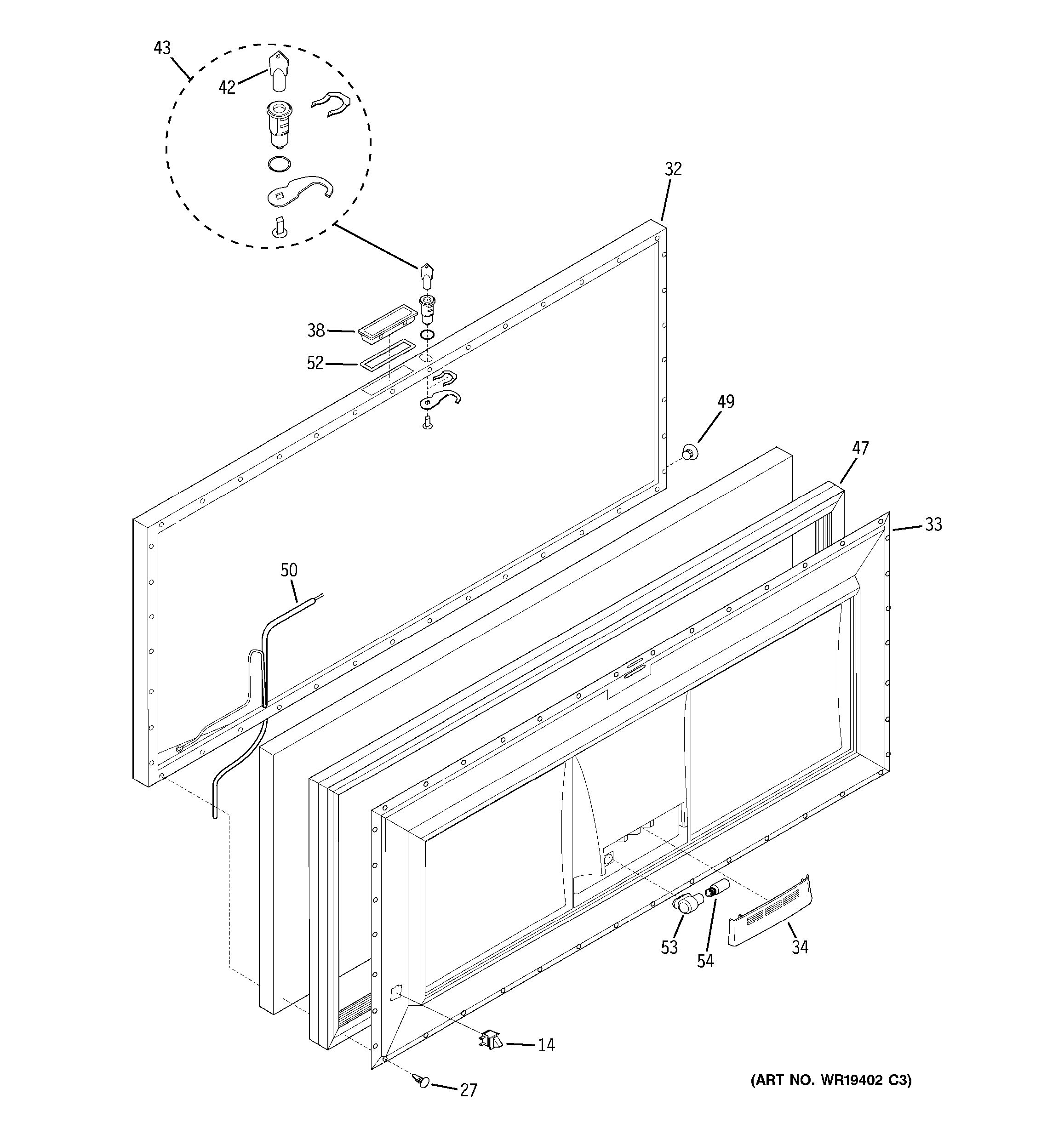 Assembly View for FREEZER DOOR | FCM20DPBWH