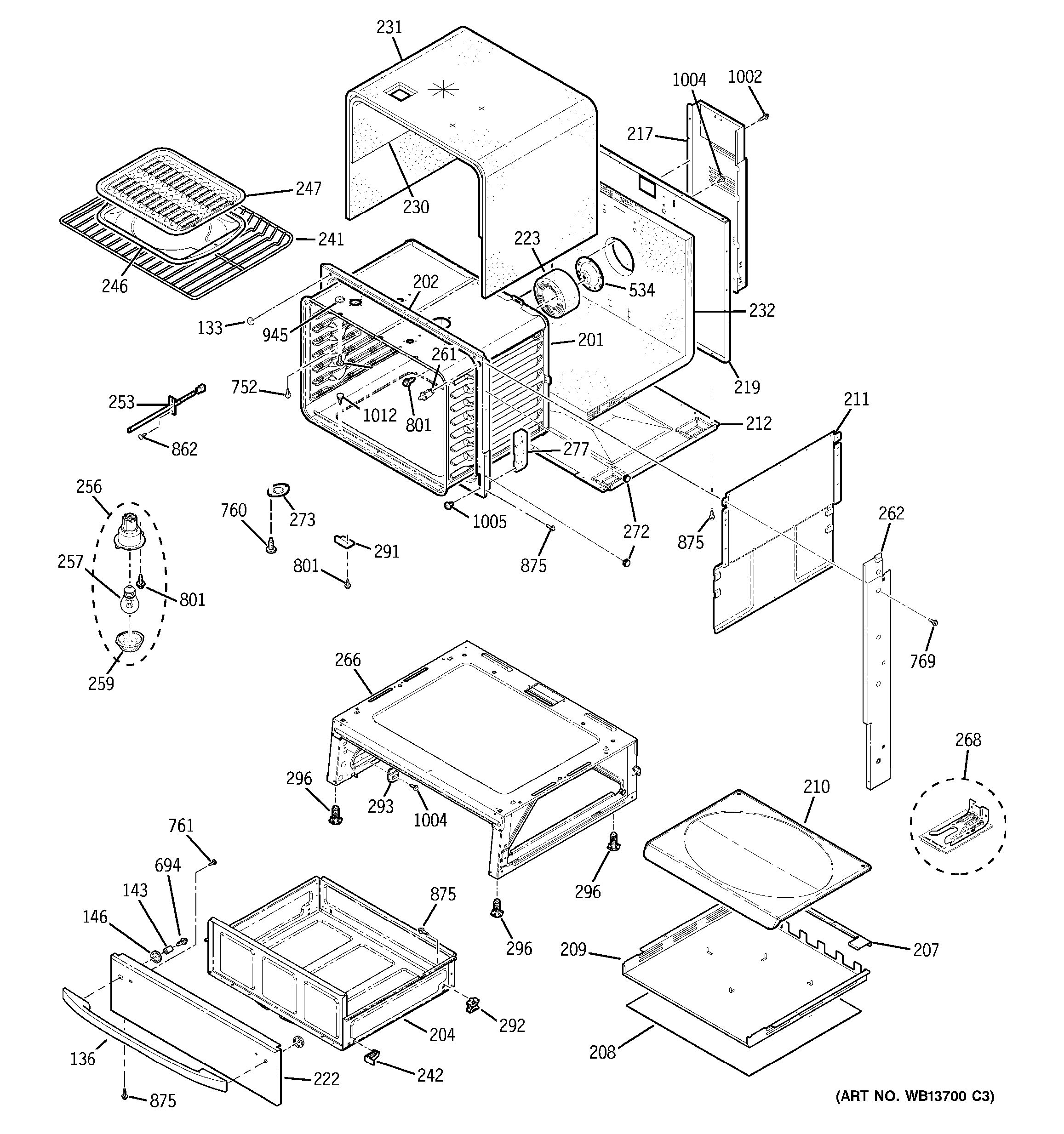 Assembly View for BODY PARTS | JGS905BEK1BB