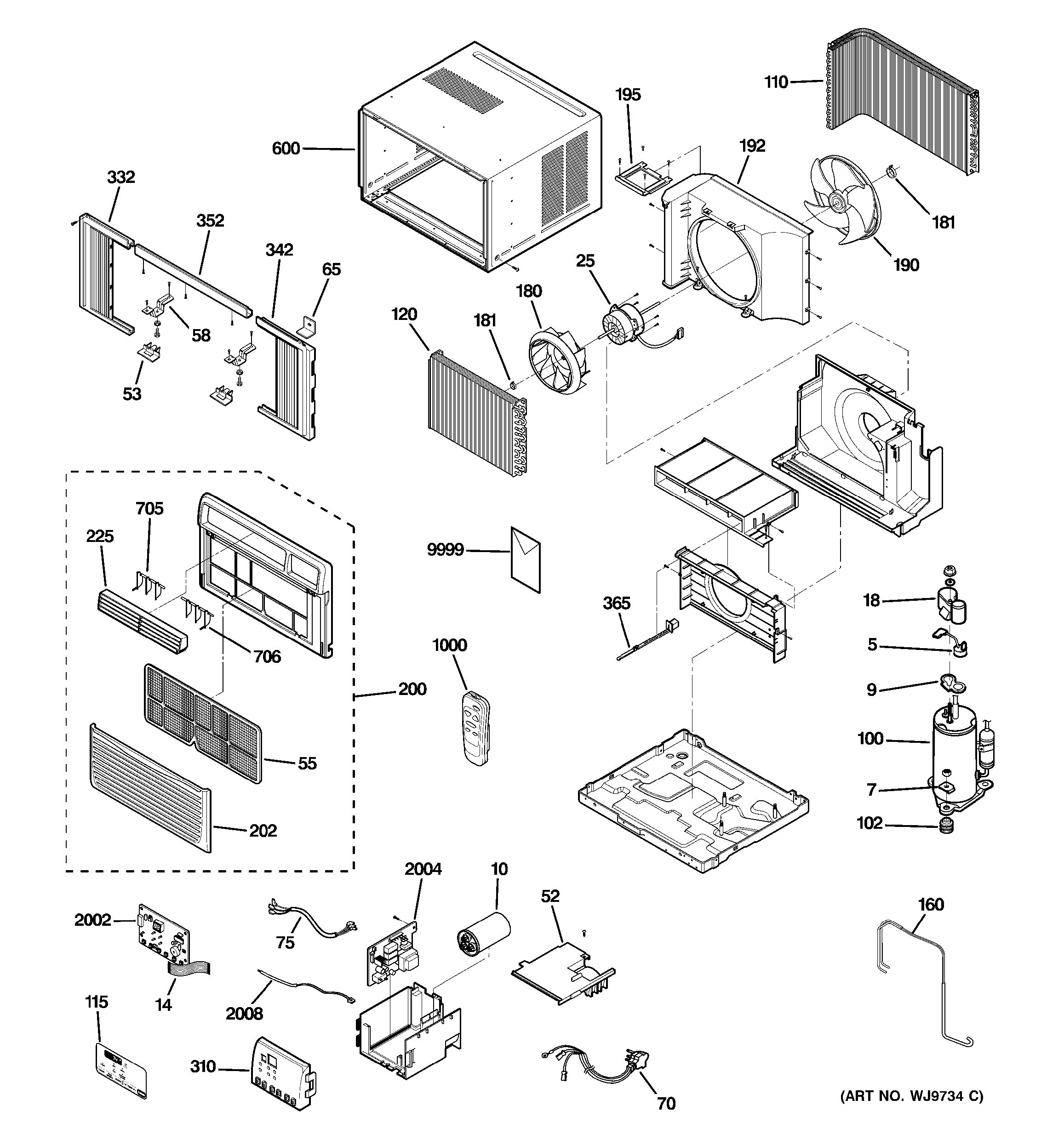 Assembly View for ROOM AIR CONDITIONER | AGW12AHG1