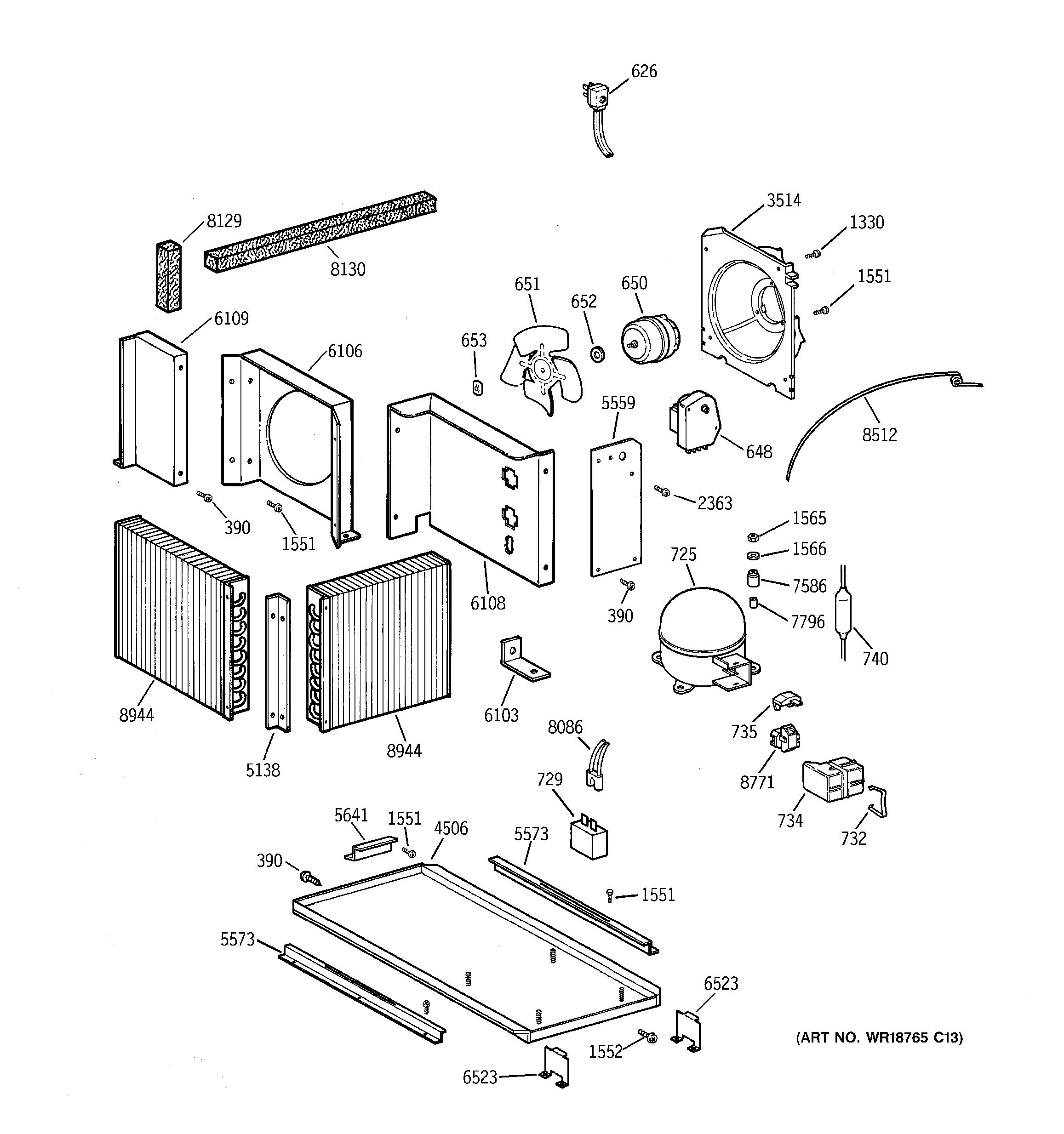 Assembly View for UNIT PARTS | ZIFS36NMBLH