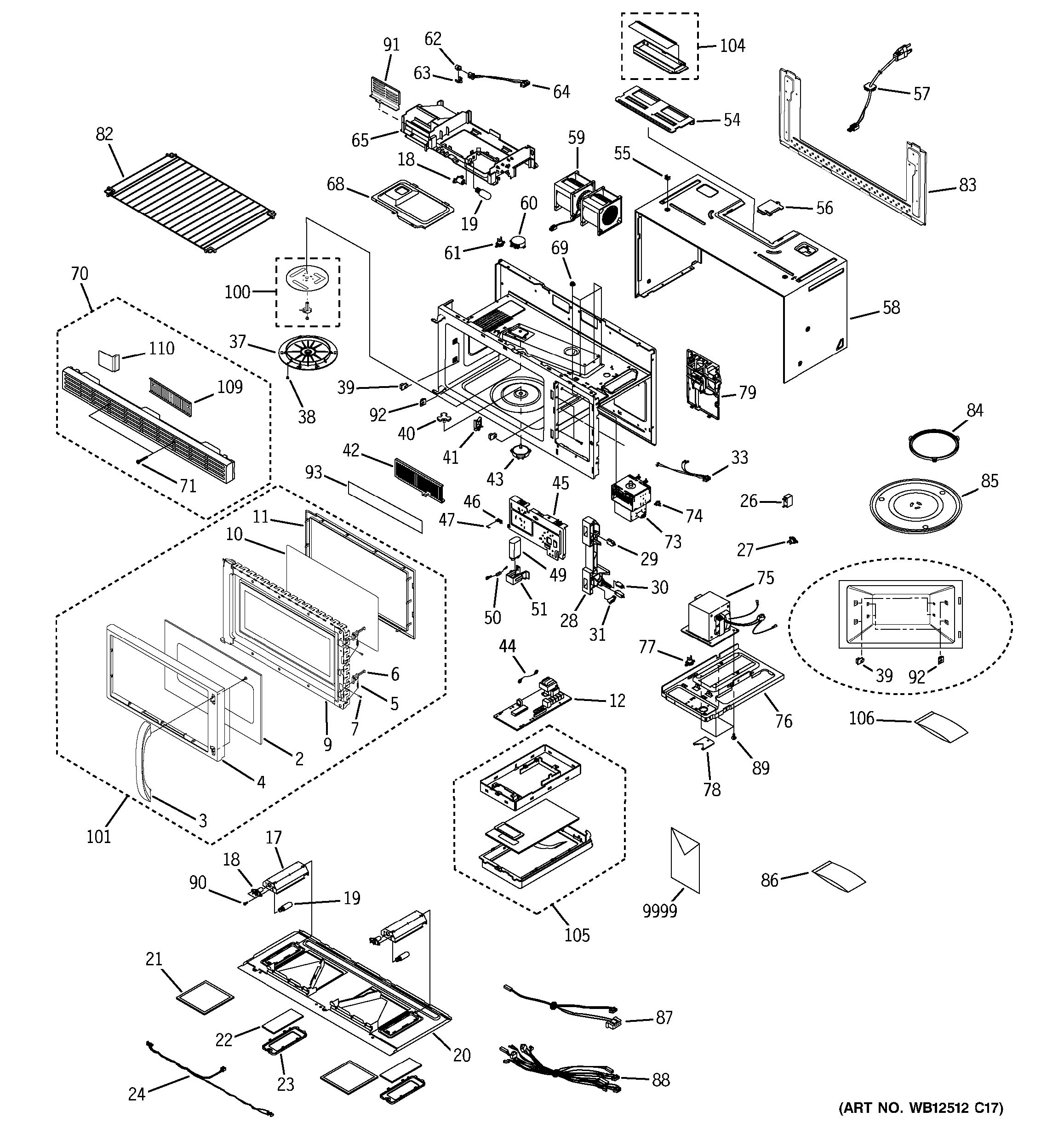 Assembly View for MICROWAVE | JVM1653SF001