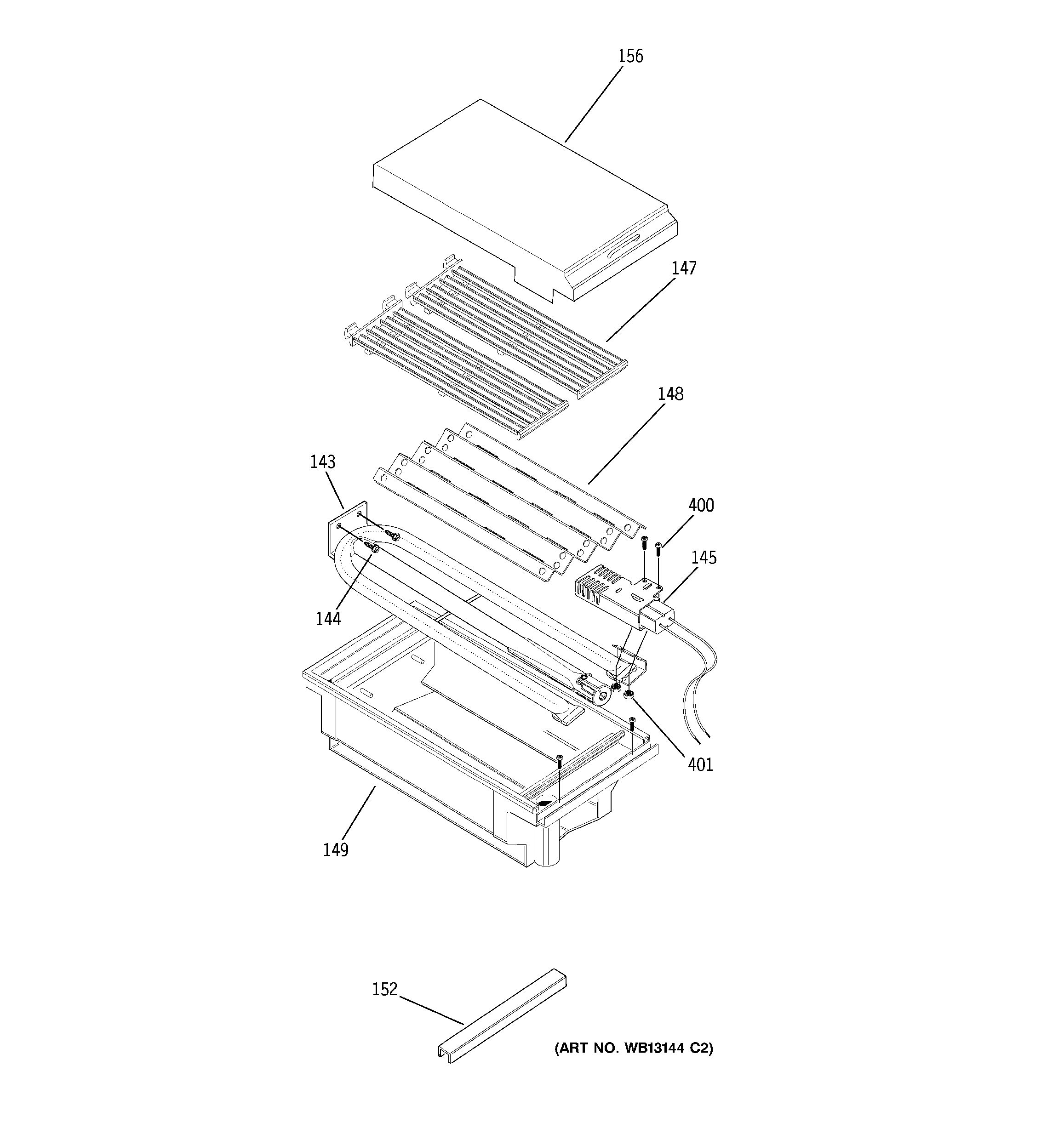 Assembly View for GRILL ASSEMBLY ZDP36N4RH4SS