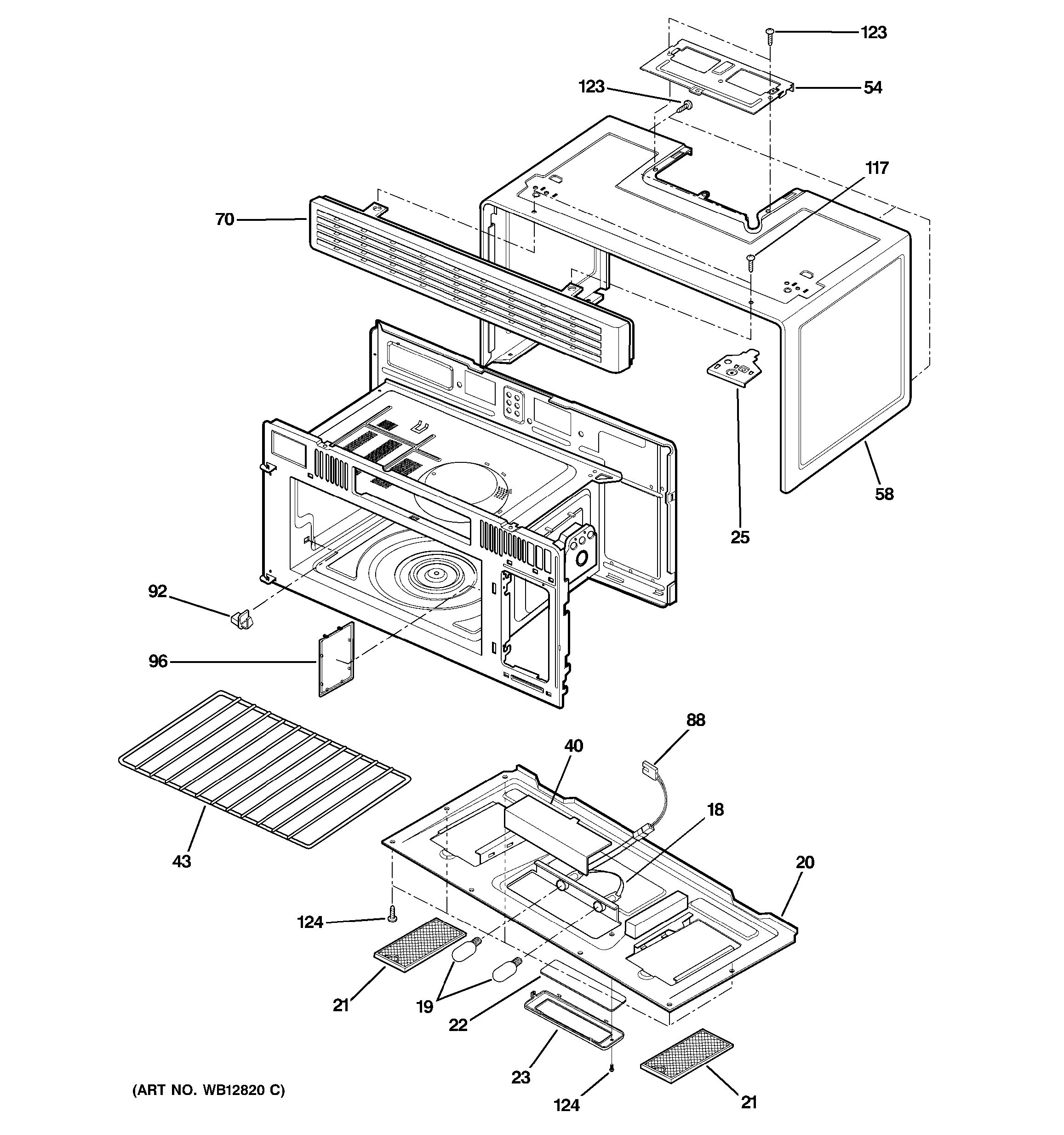 Assembly View for OVEN CAVITY PARTS | JVM1640WH001