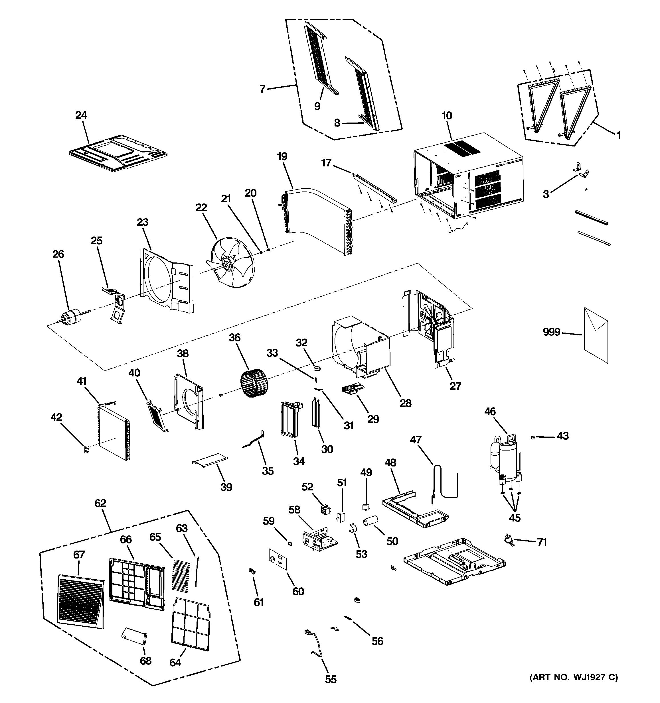 Assembly View for ROOM AIR CONDITIONER | AEE18DKM1