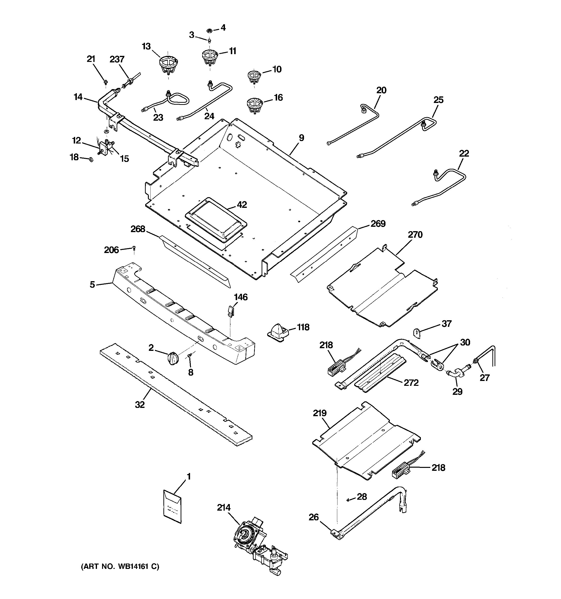 Assembly View for GAS & BURNER PARTS | PGB910SEM1SS