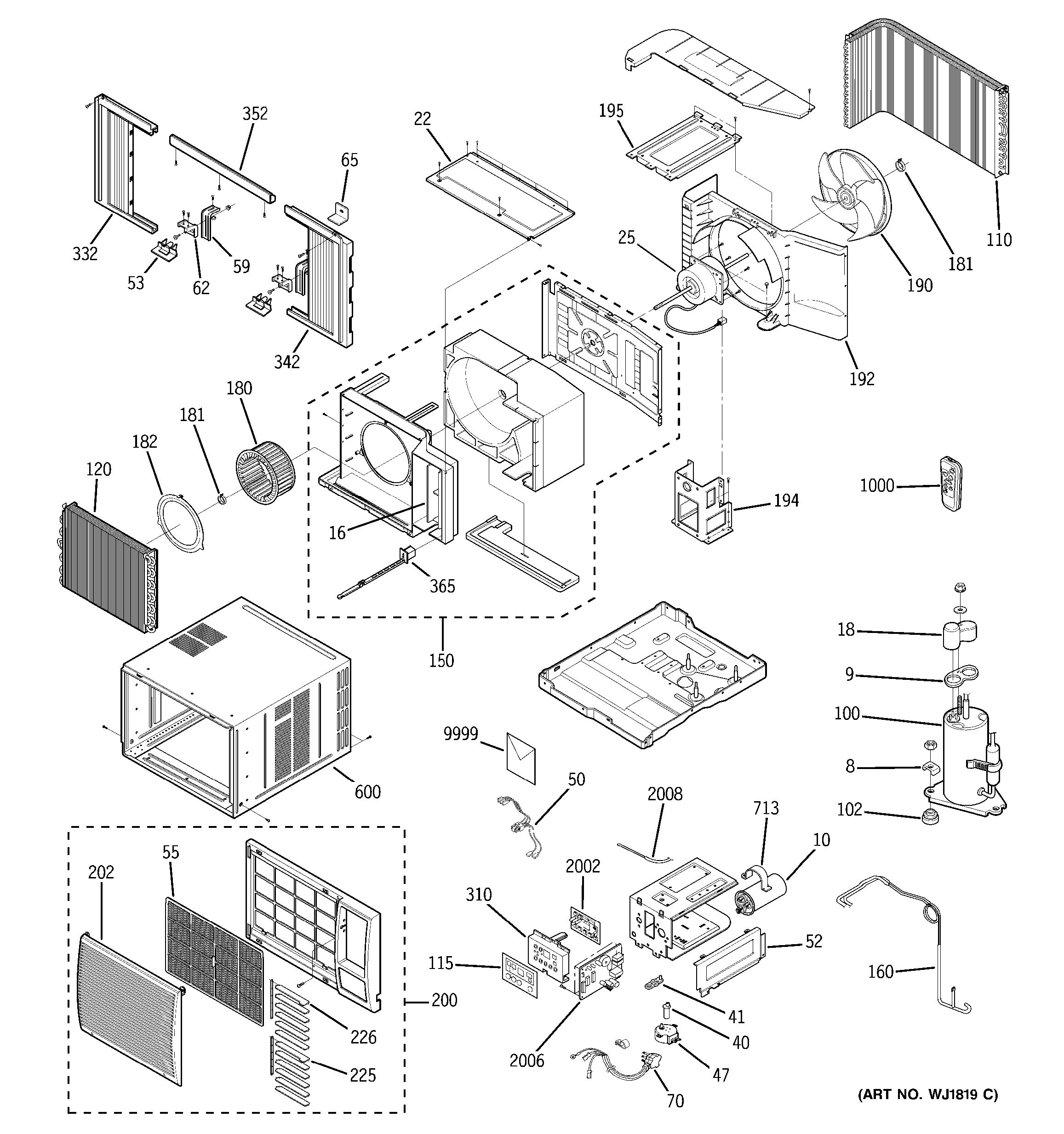 Assembly View for ROOM AIR CONDITIONER | AGL24DAM1