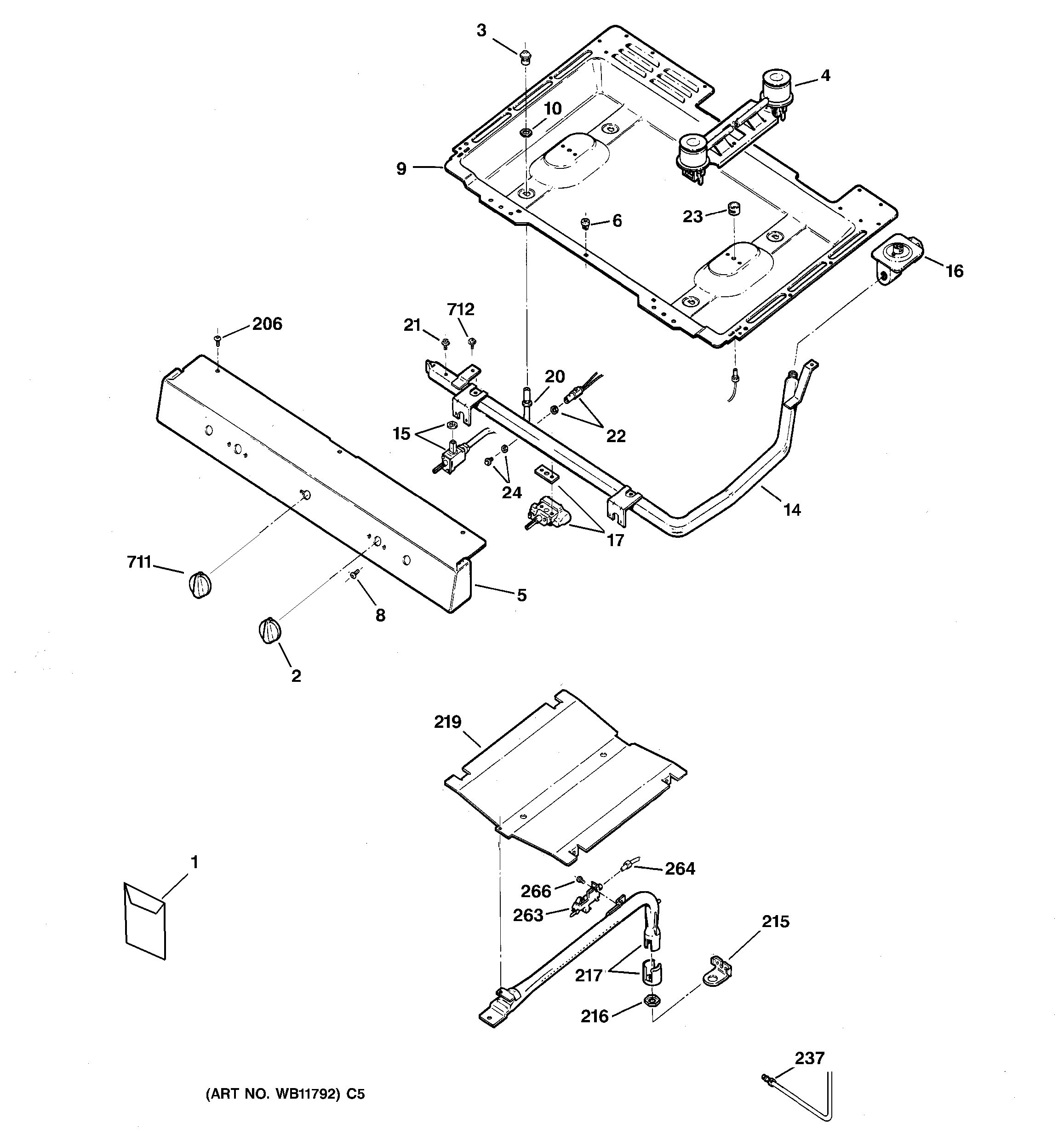 Assembly View for GAS & BURNER PARTS | JGBS04BPM1WH