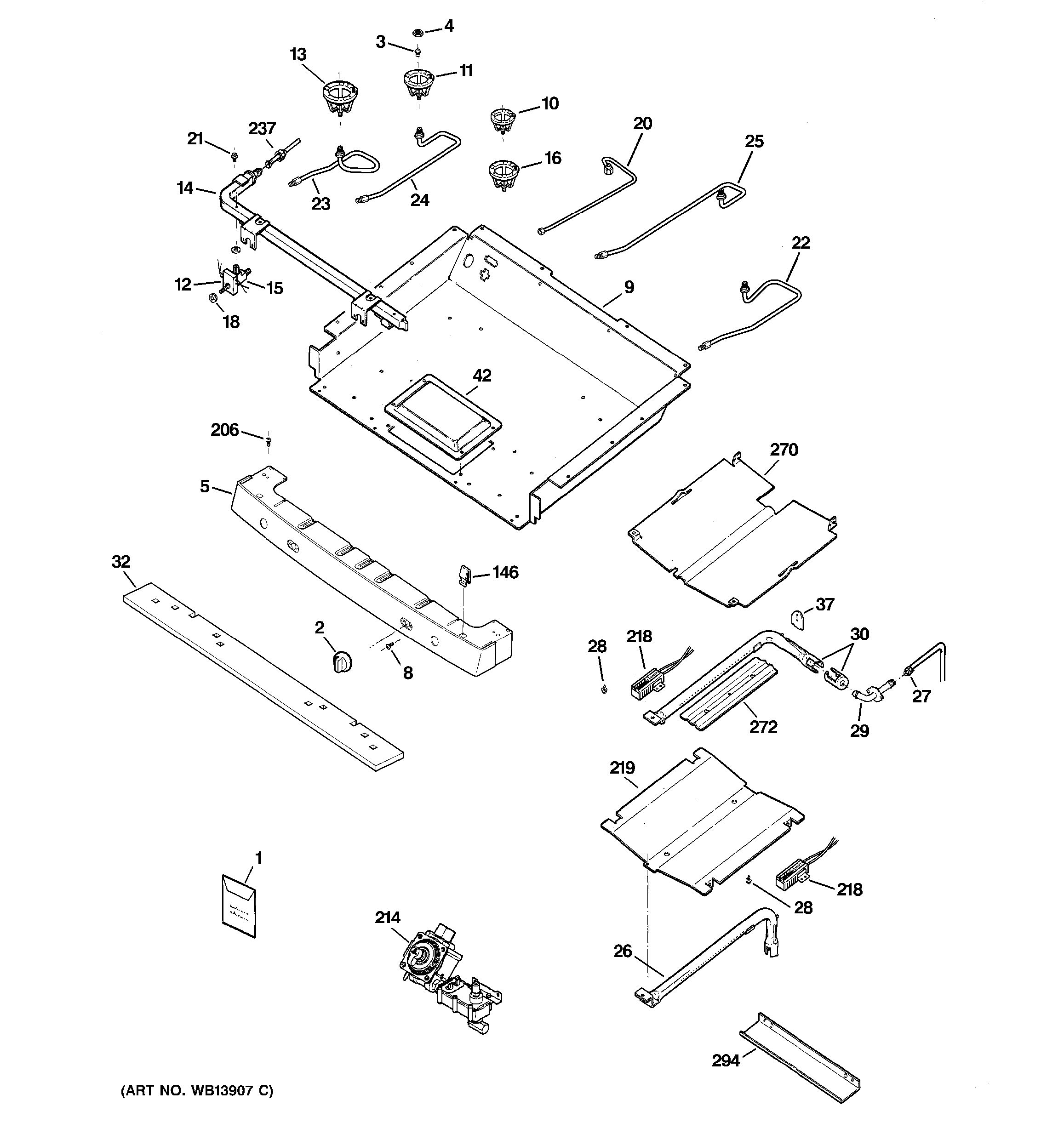 Assembly View for GAS & BURNER PARTS | JGBP88SEM1SS