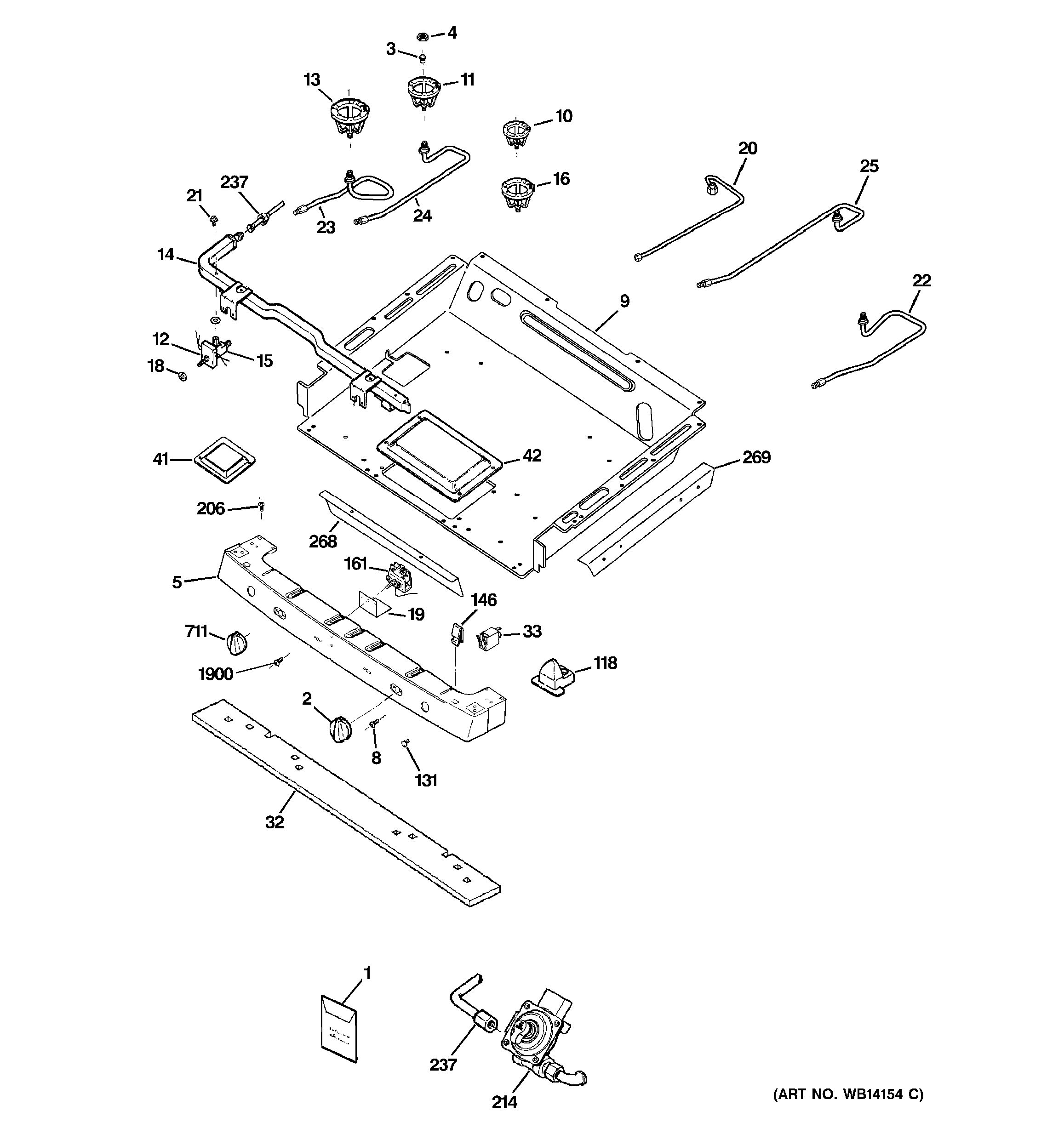 Assembly View for GAS & BURNER PARTS | P2B918SEM1SS