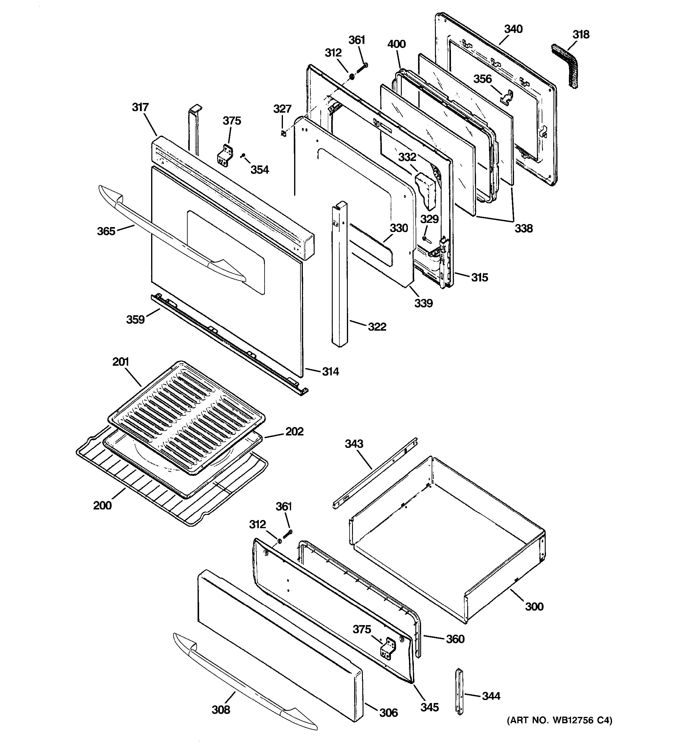 Assembly View for DOOR & DRAWER PARTS | JGB916BEK7BB