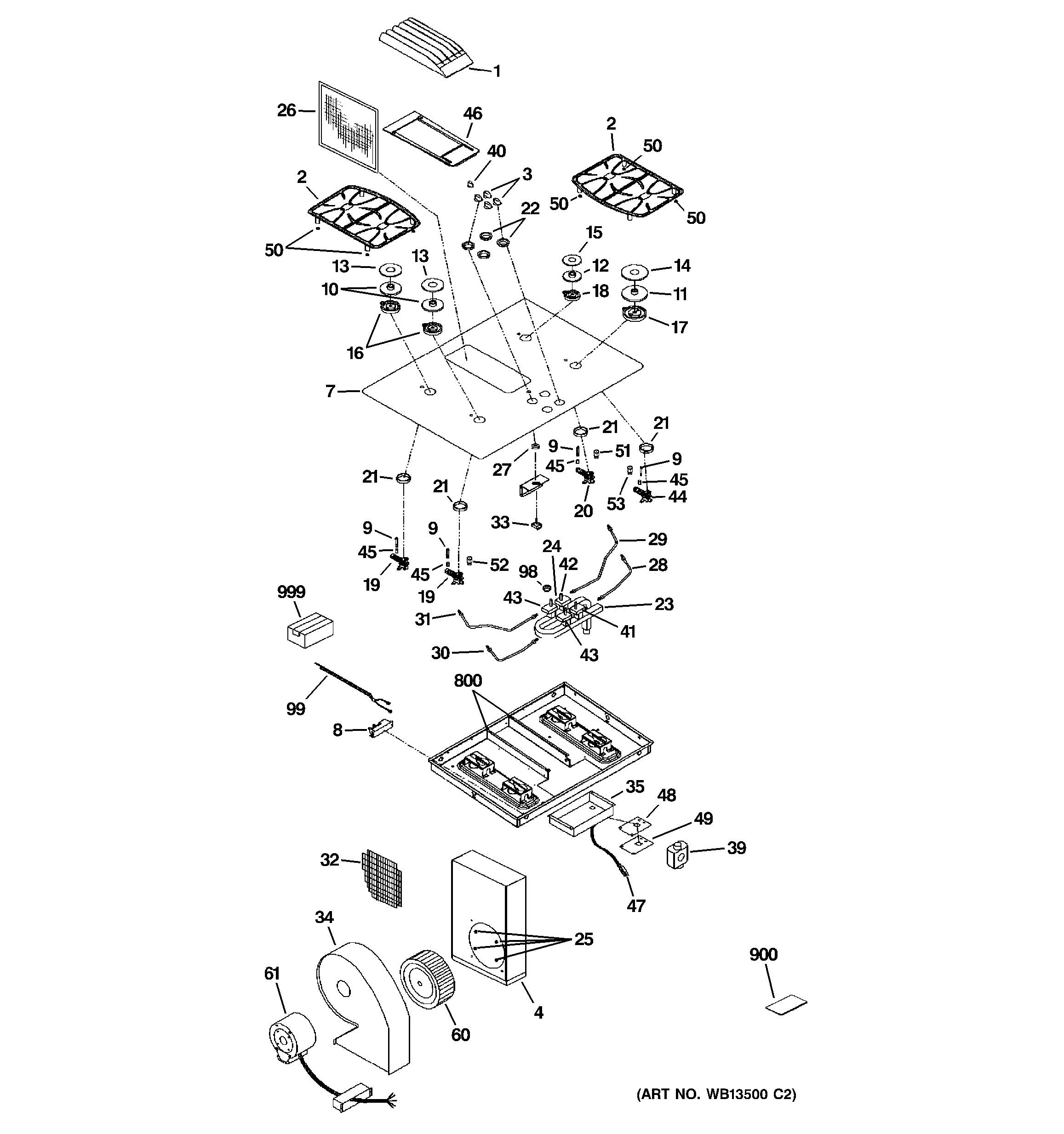 Assembly View for CONTROL PANEL & COOKTOP | JGP989BK1BB