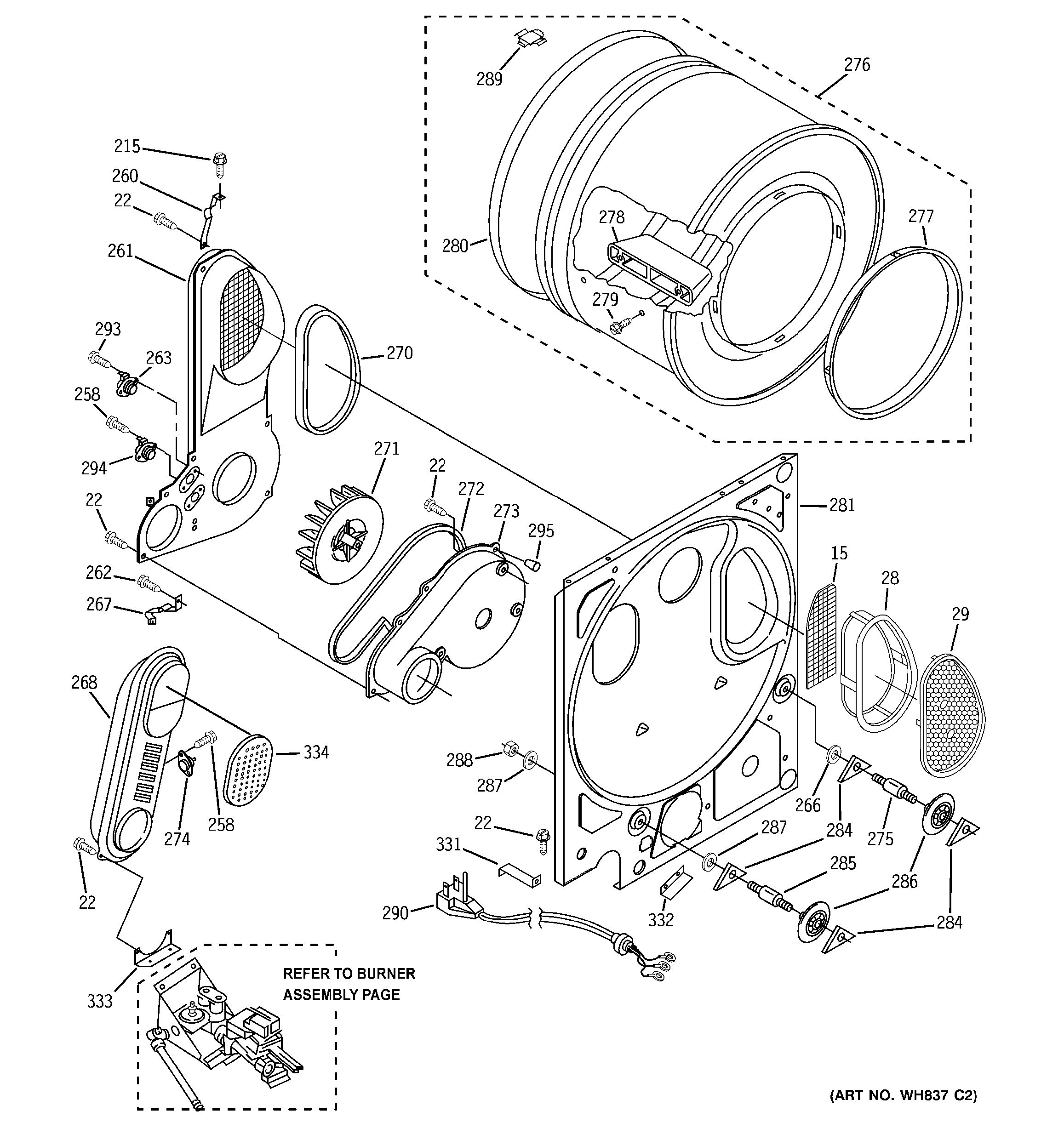 Assembly View for DRYER BULKHEAD PARTS | WSM2480D3WW