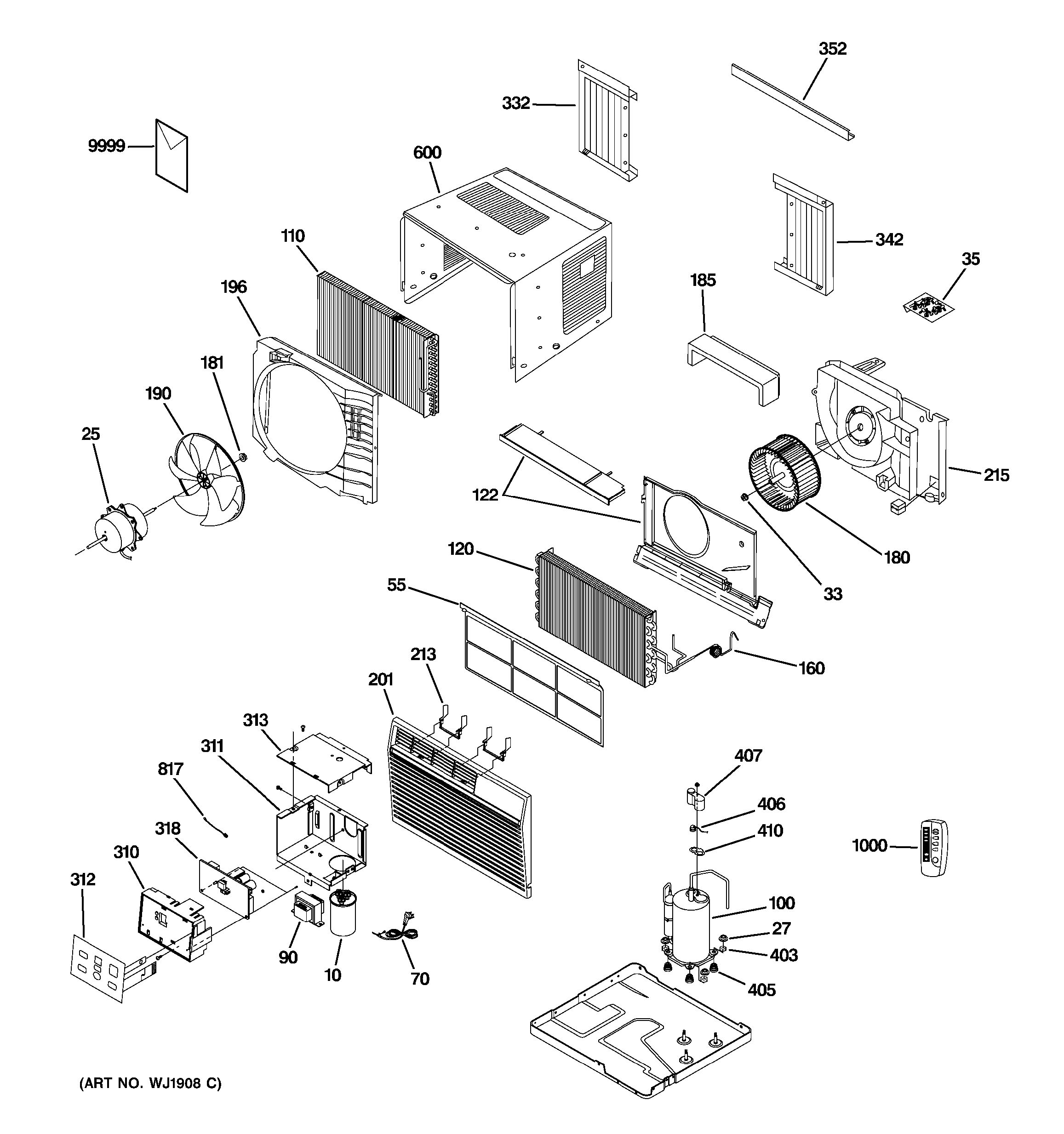 Assembly View for ROOM AIR CONDITIONER | ASQ06LLS1