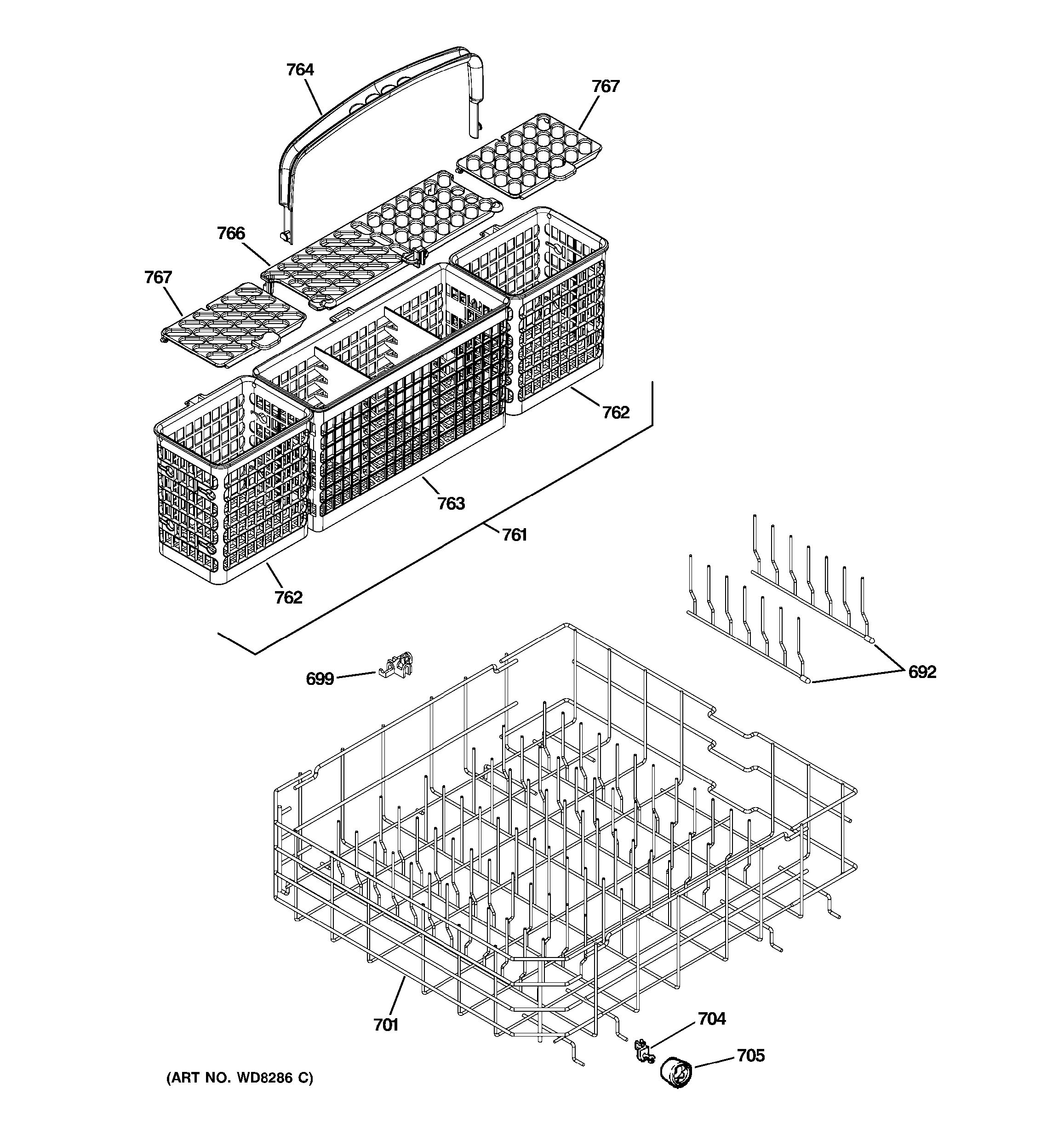 Assembly View for LOWER RACK ASSEMBLY | GLD4960P00SS