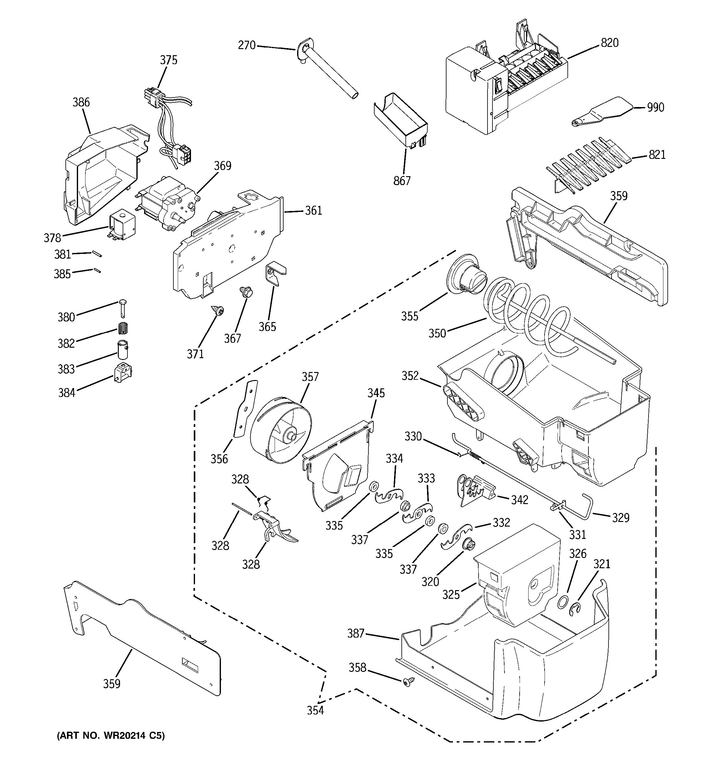 Assembly View for ICE MAKER & DISPENSER | PSHS6RGXCDSS