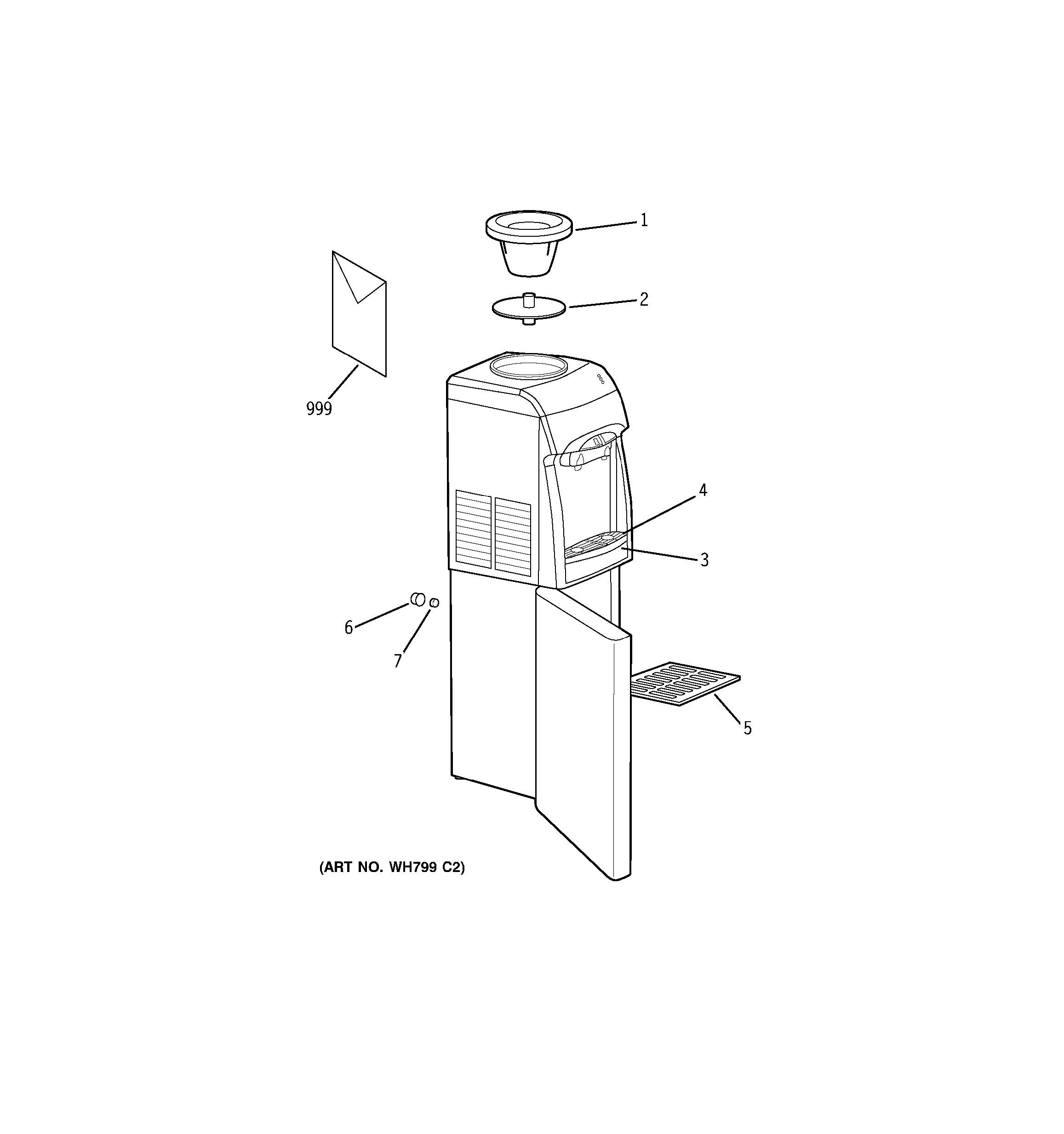 Assembly View for HOT & COLD WATER DISPENSER GXCF05D