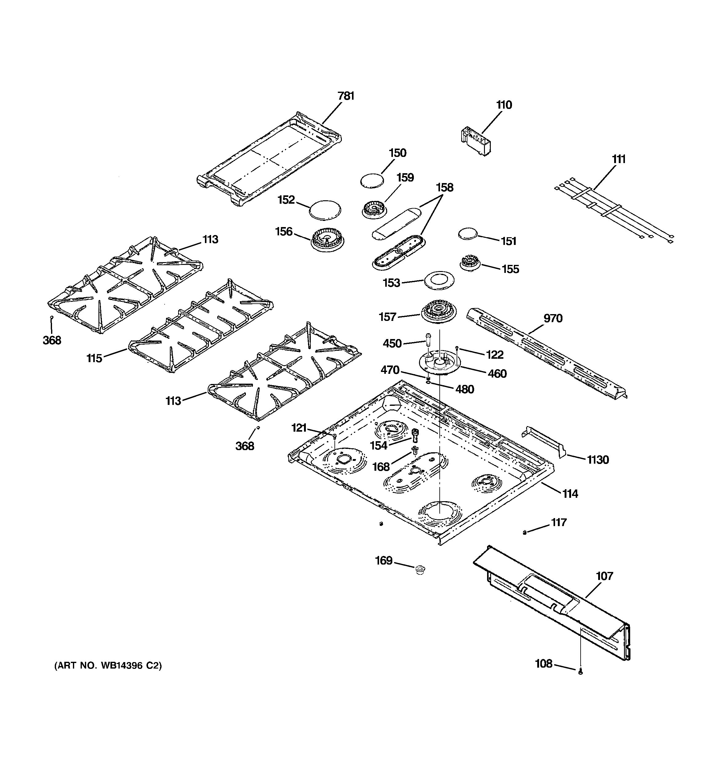 Assembly View for CONTROL PANEL & COOKTOP | C2S980SEM2SS