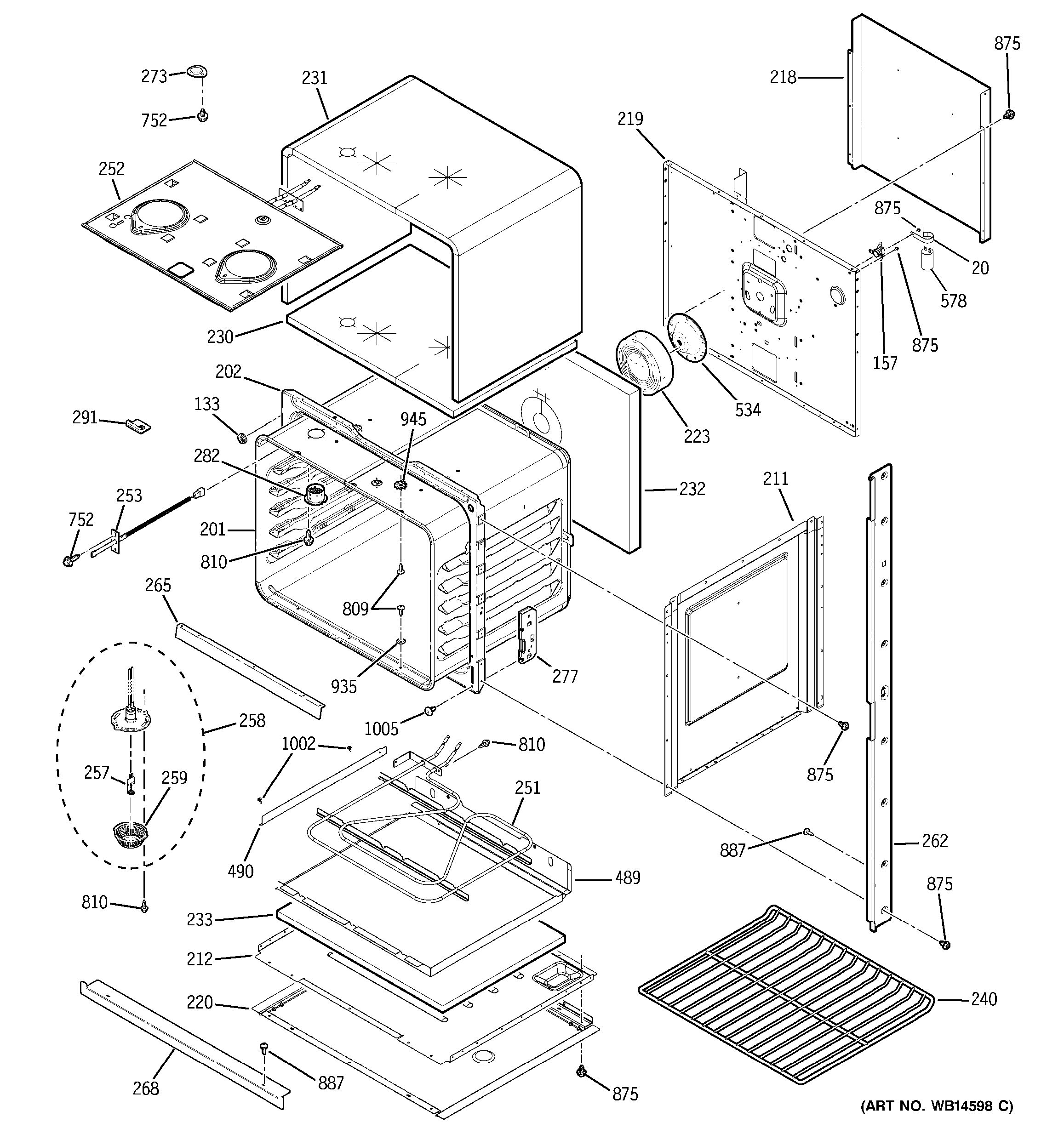 Assembly View for LOWER OVEN PT956SM1SS