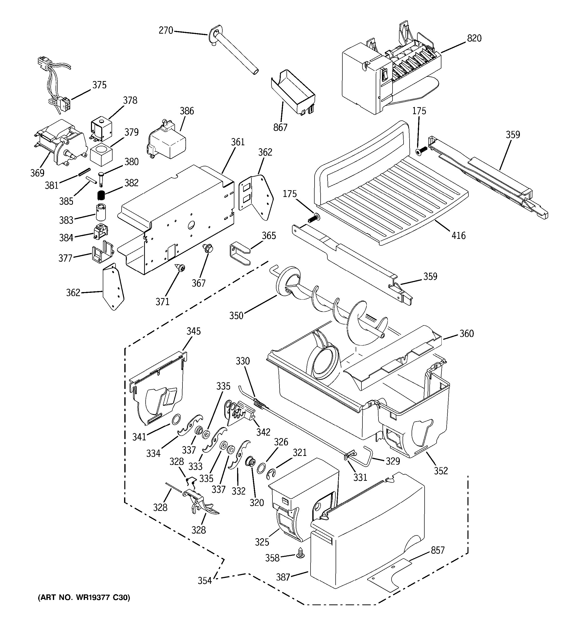 Assembly View for ICE MAKER & DISPENSER | GSHS3KGXCCSS