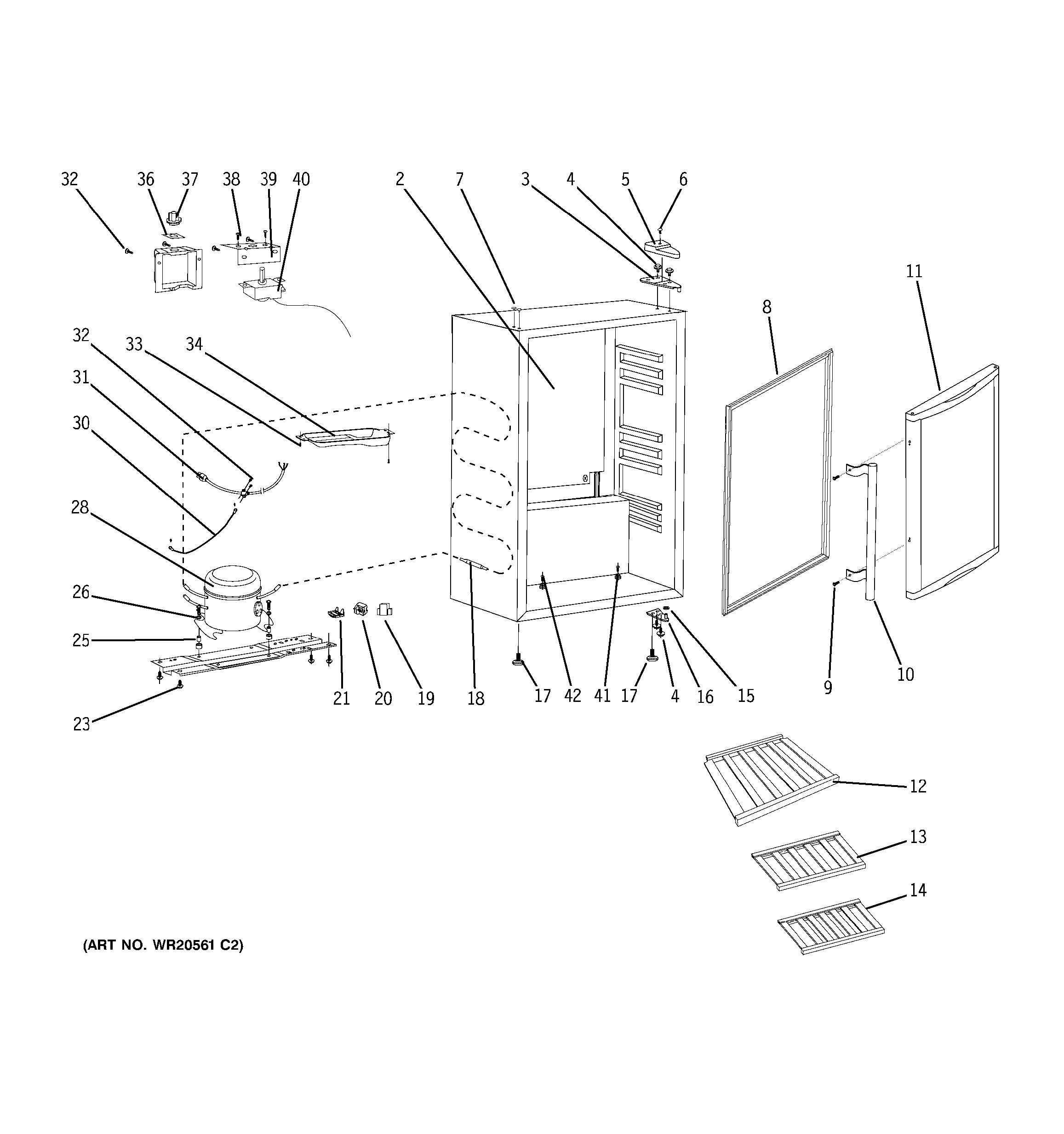 Assembly View for REFRIGERATOR | GWS03ADWASS