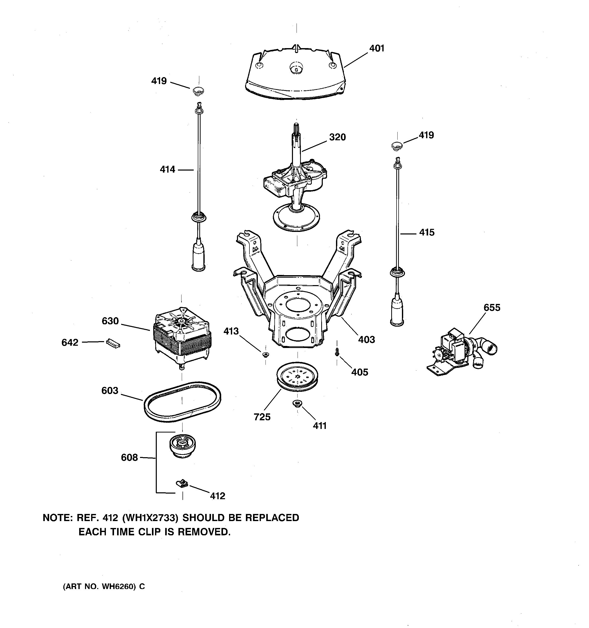 Assembly View for SUSPENSION, PUMP & DRIVE COMPONENTS WJSE3110A0WW