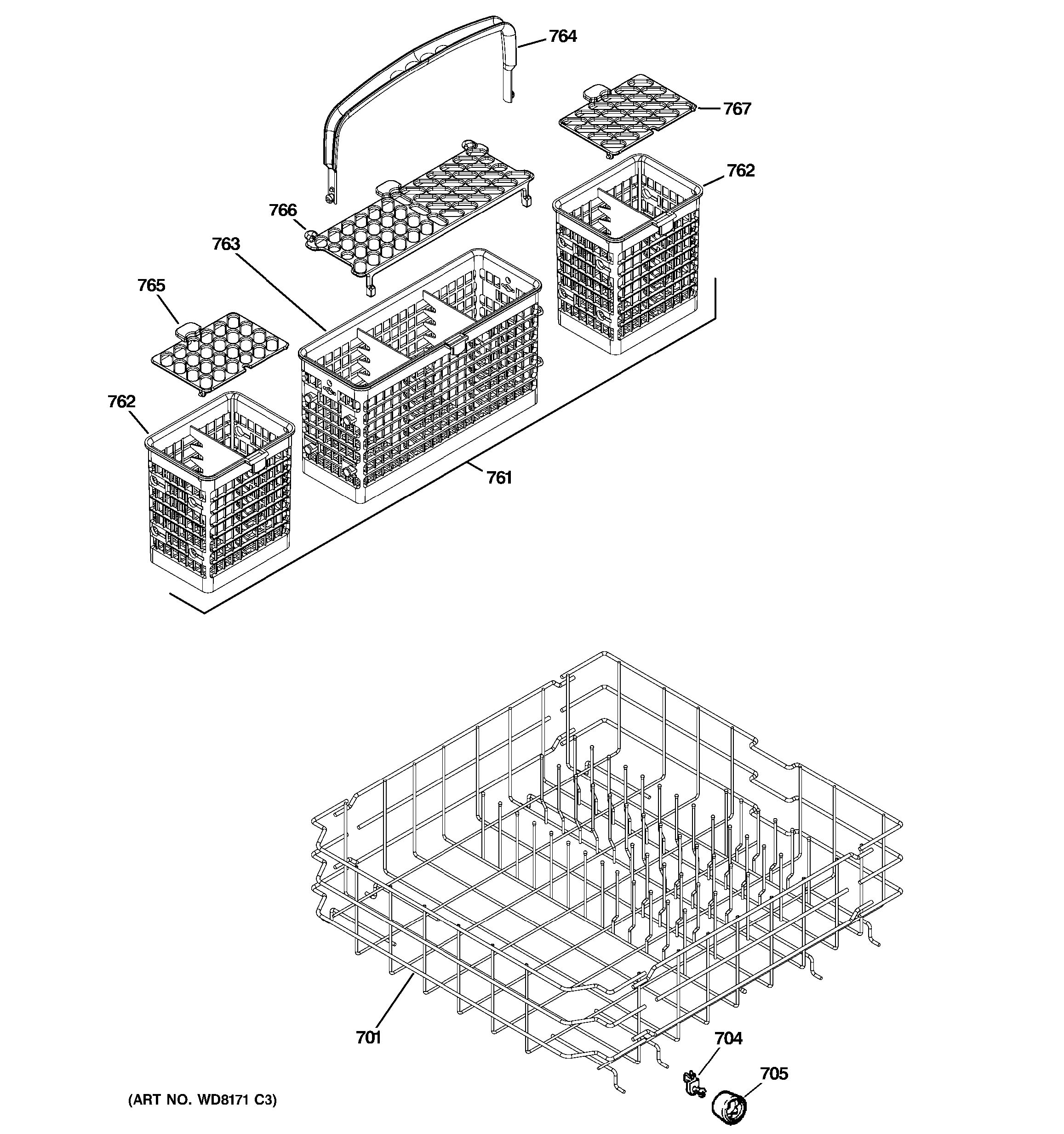 Assembly View for LOWER RACK ASSEMBLY | GLD5800P10BB