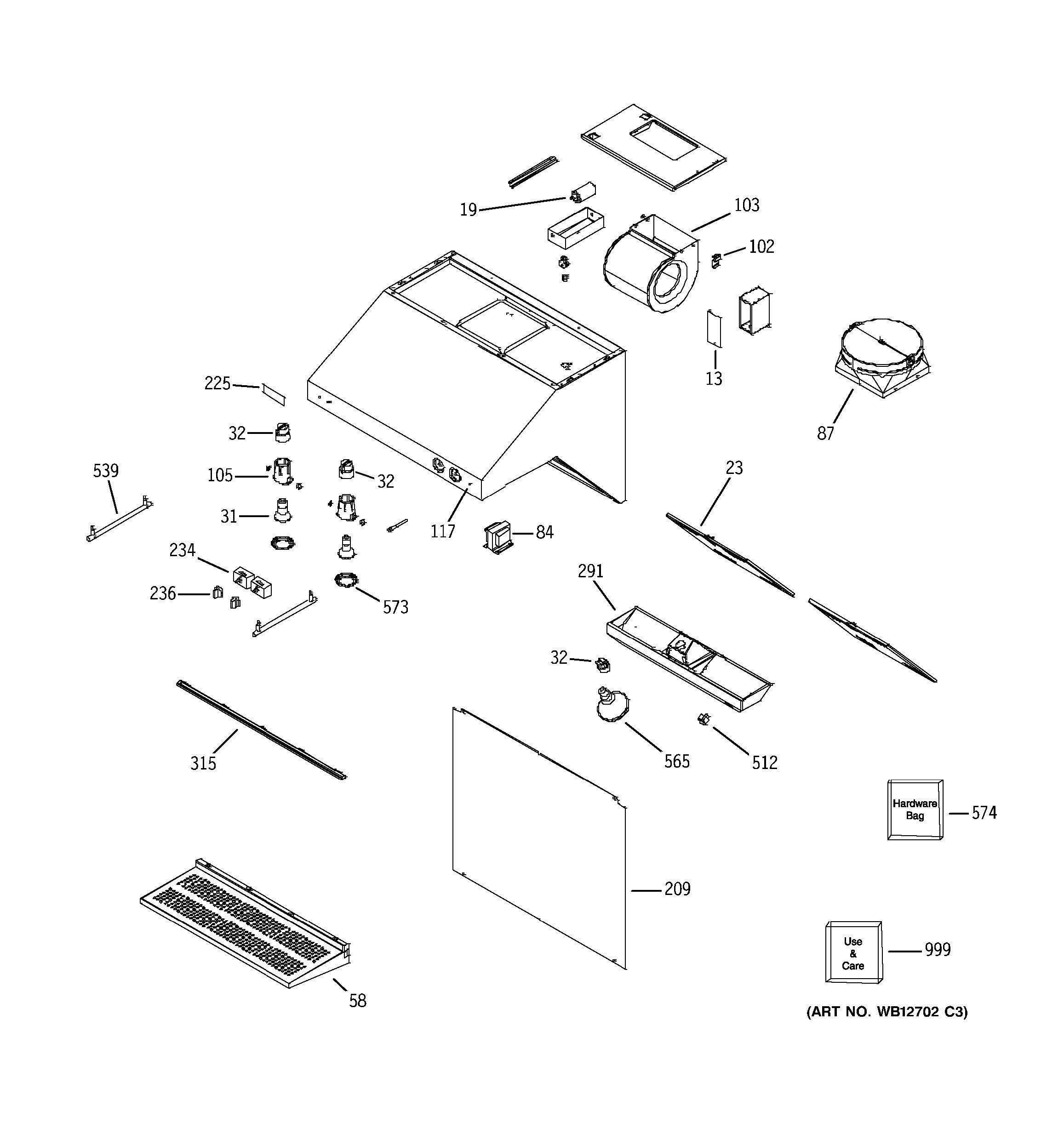 Assembly View for RANGE HOOD | ZV30RSF2SS