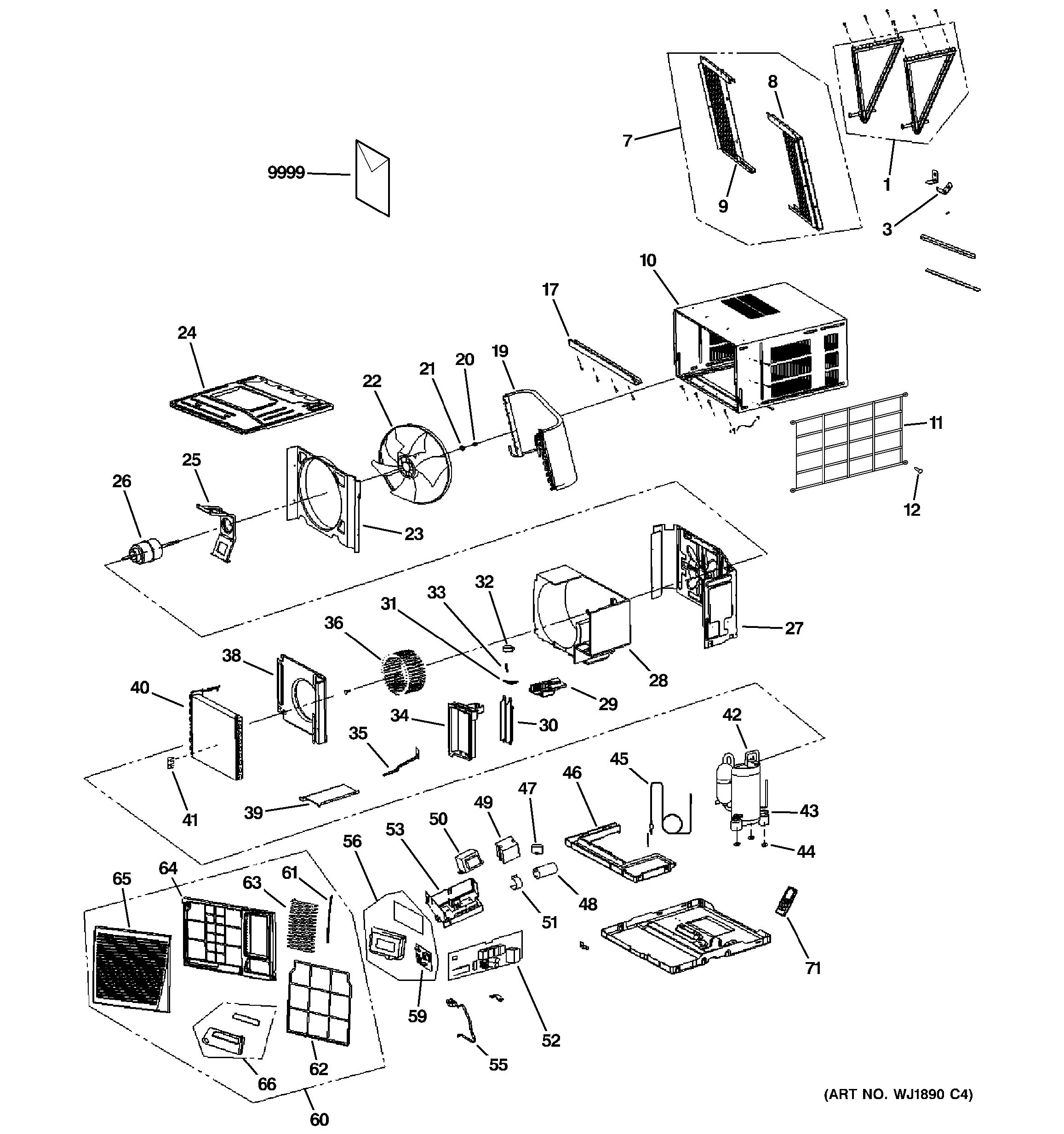 Assembly View for ROOM AIR CONDITIONER AEW25DMH1