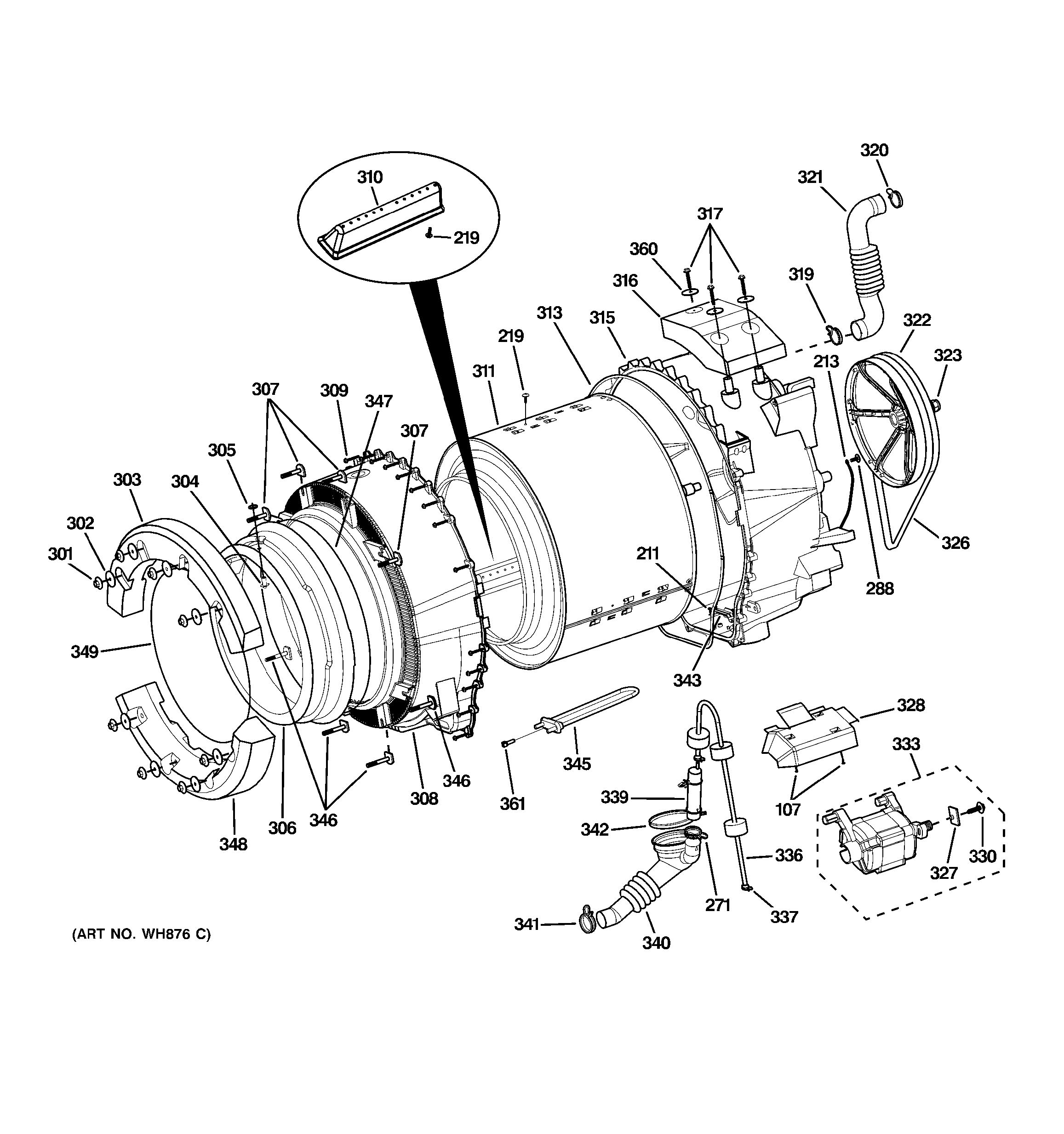 Assembly View for TUB & MOTOR | WCVH6400J1WW