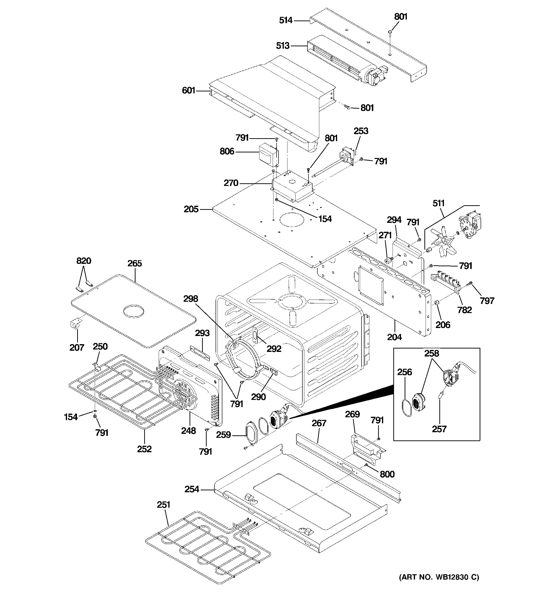 Assembly View For Upper Oven 