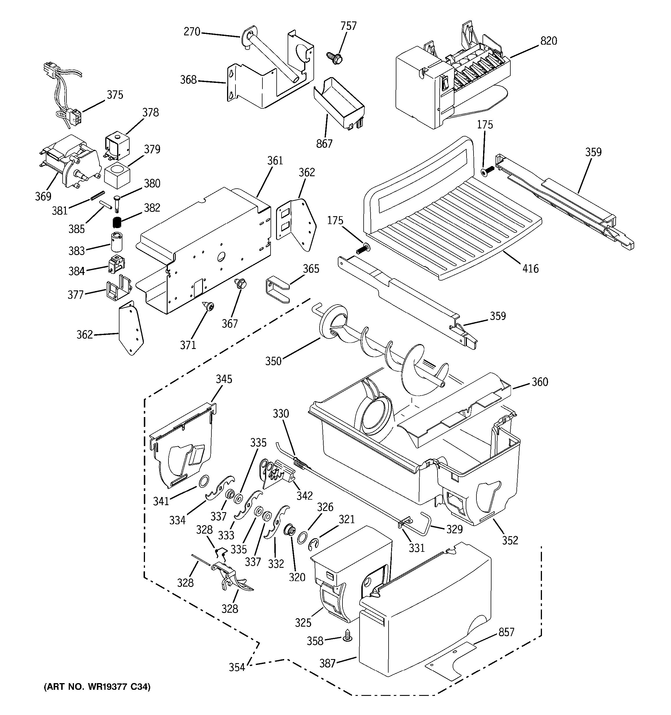 Assembly View for ICE MAKER & DISPENSER | GSHS3KGXHCSS