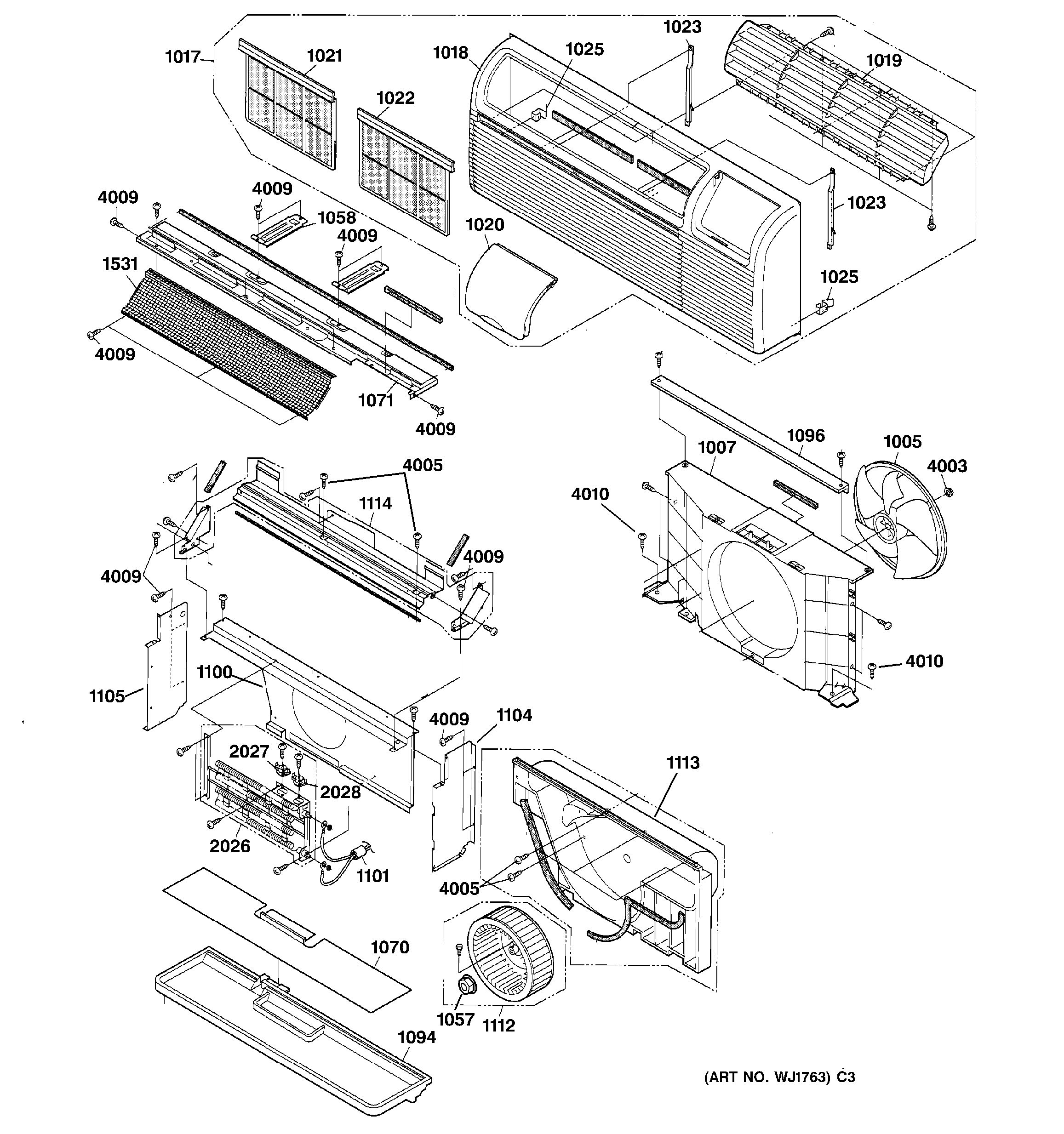 Assembly View for GRILLE & AIR MOVING PARTS | AZ22E12D3BM3