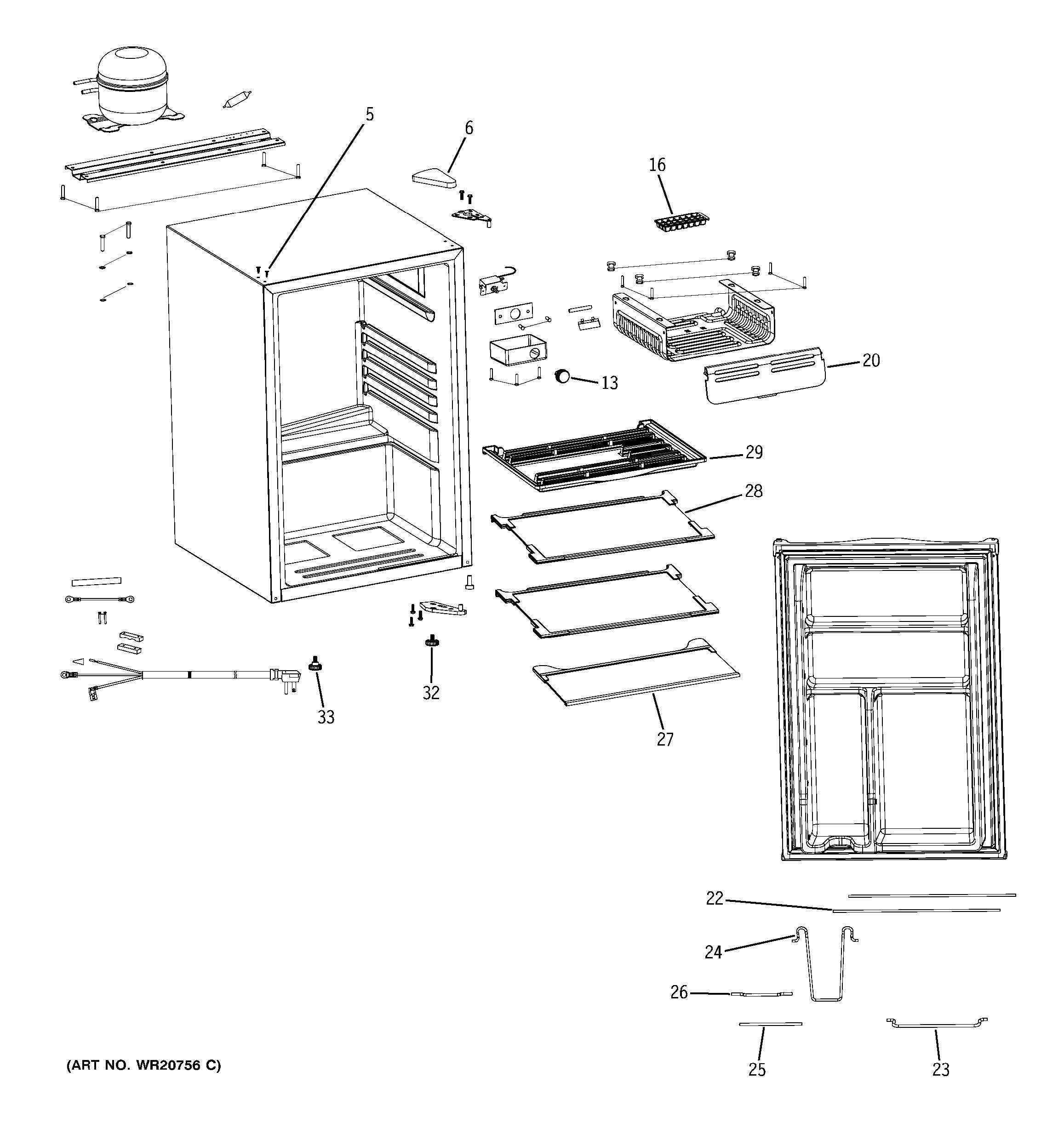 Assembly View for REFRIGERATOR PARTS | WMR04GAZABB