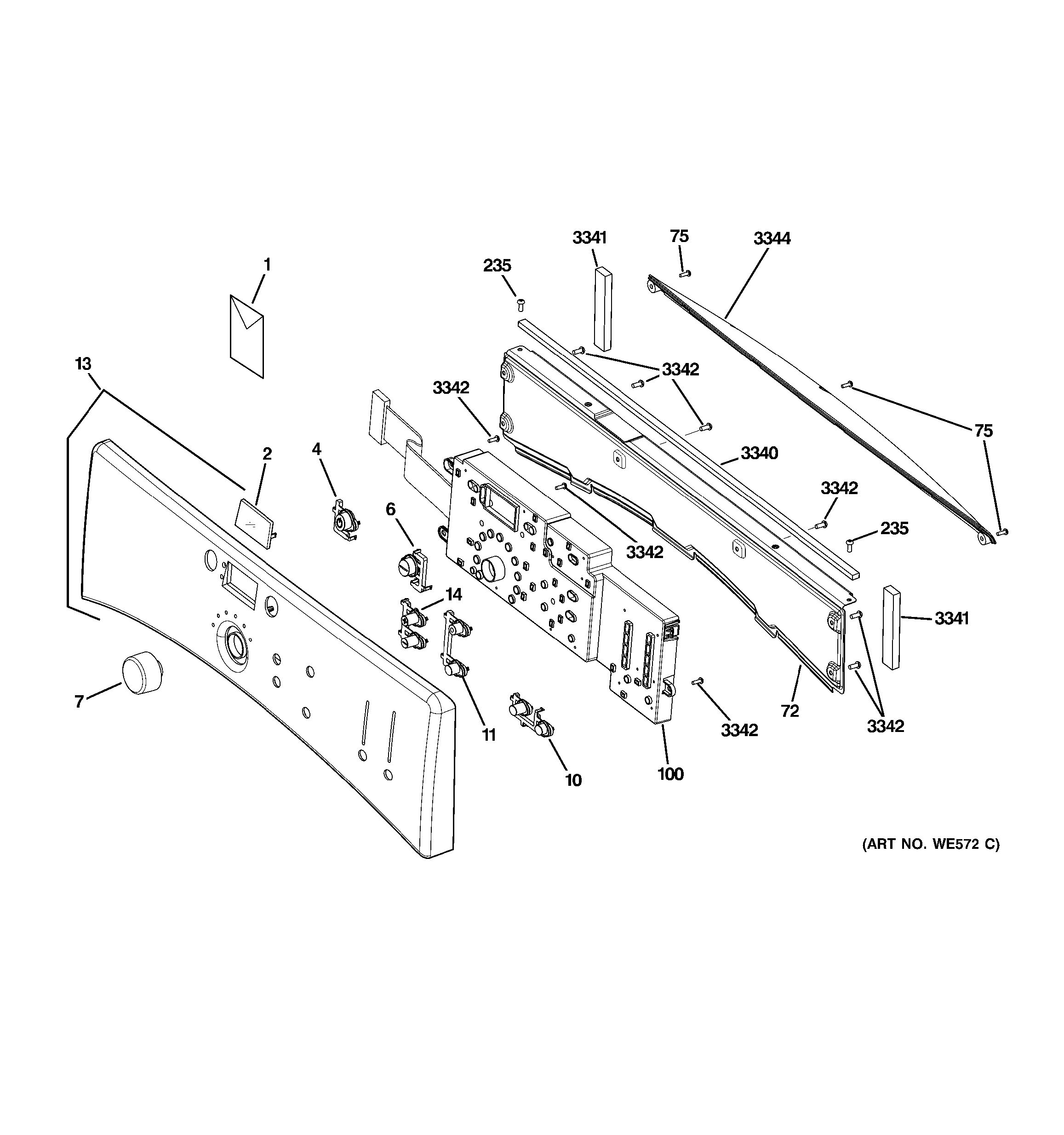 Assembly View for CONTROLS & BACKSPLASH GFDN110EL0WW