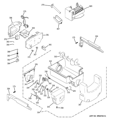 ge ice maker parts diagram