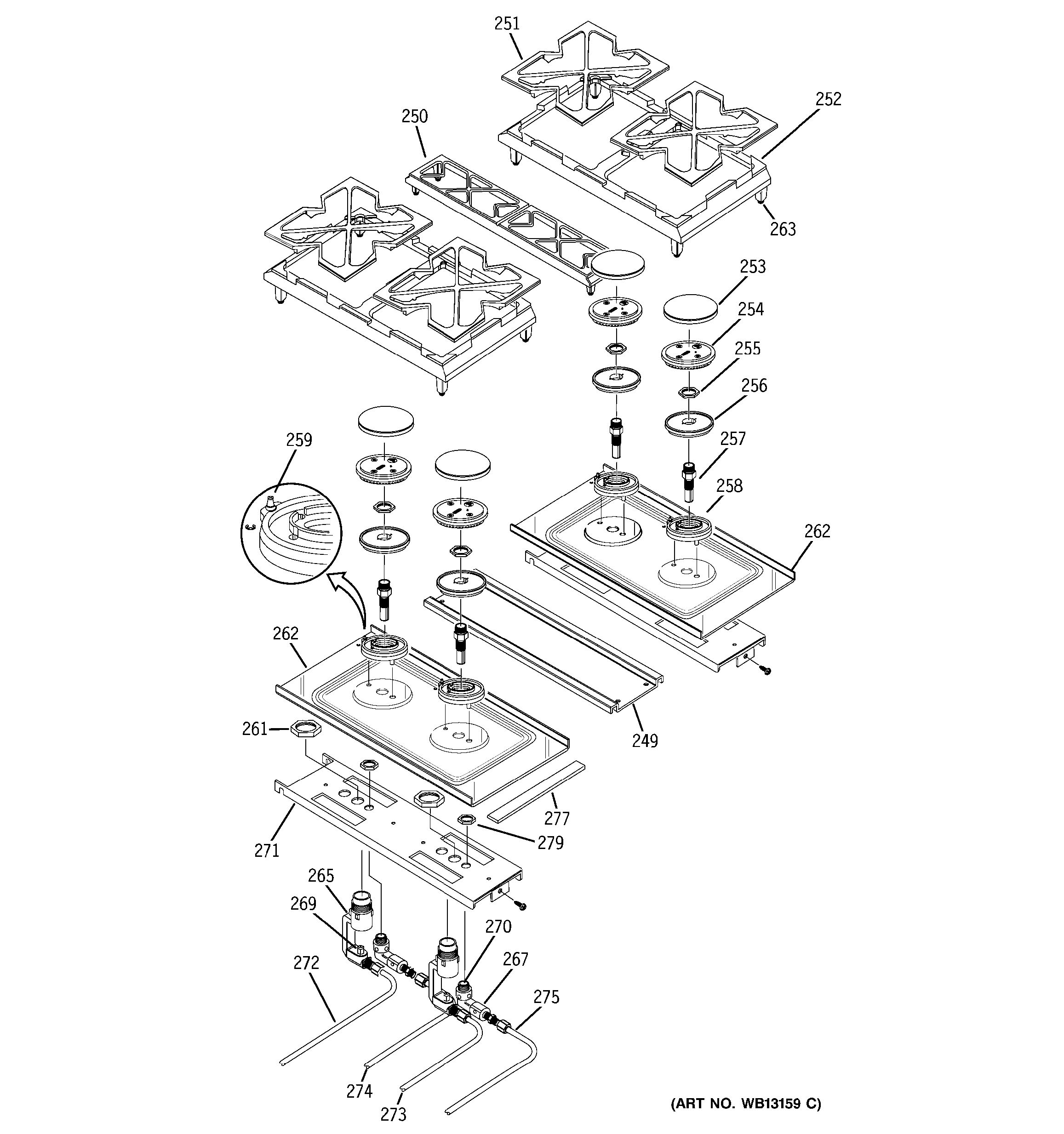 Assembly View for GAS & BURNER PARTS ZDP30N4H5SS