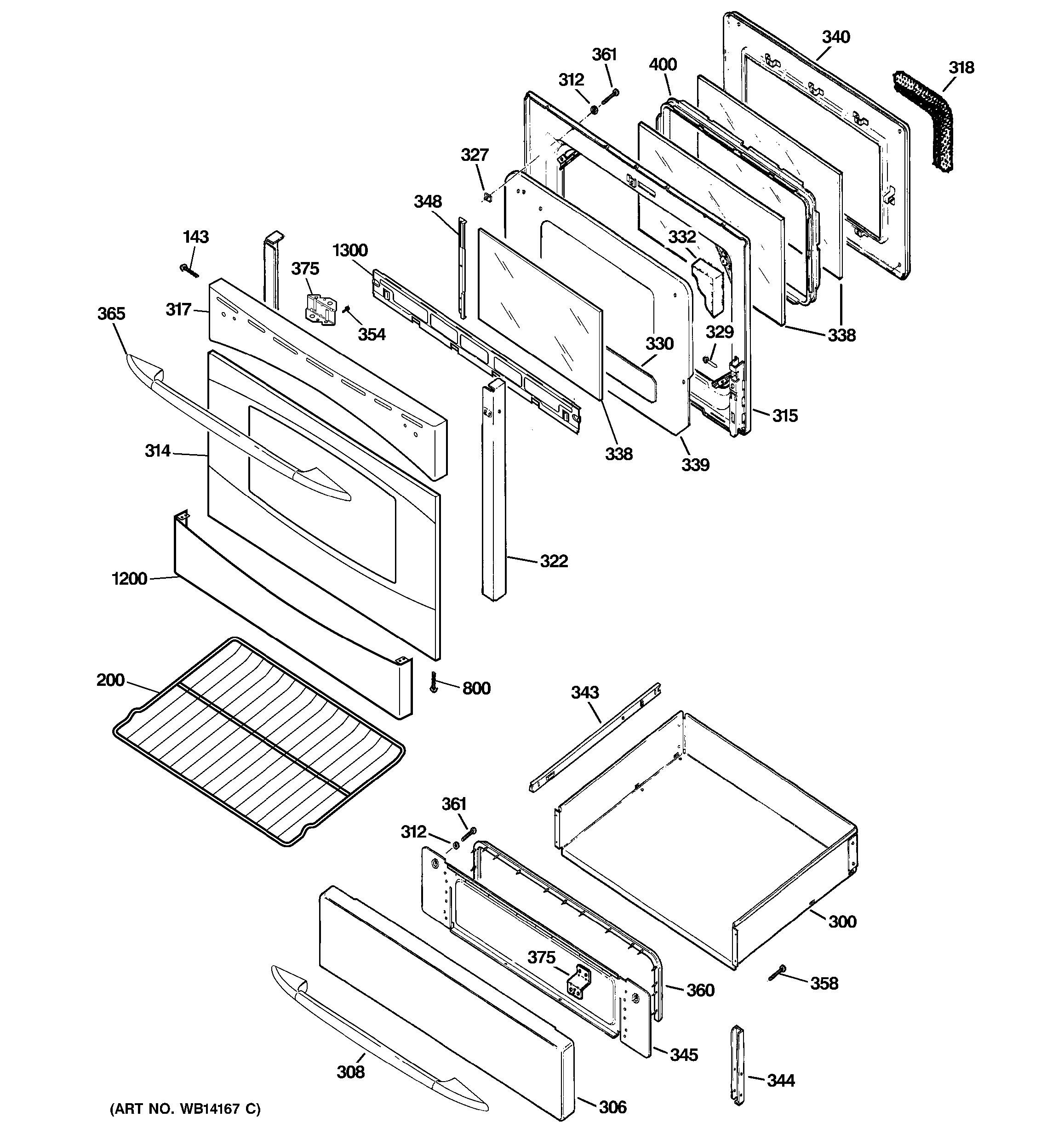 Assembly View for DOOR & DRAWER PARTS | PGB908SEM1SS