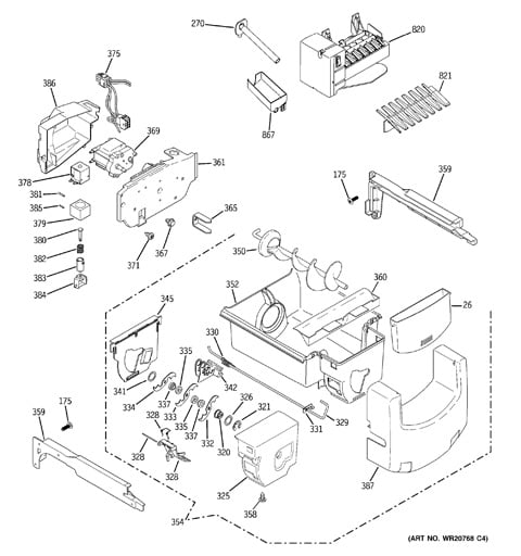 ge adora ice maker parts