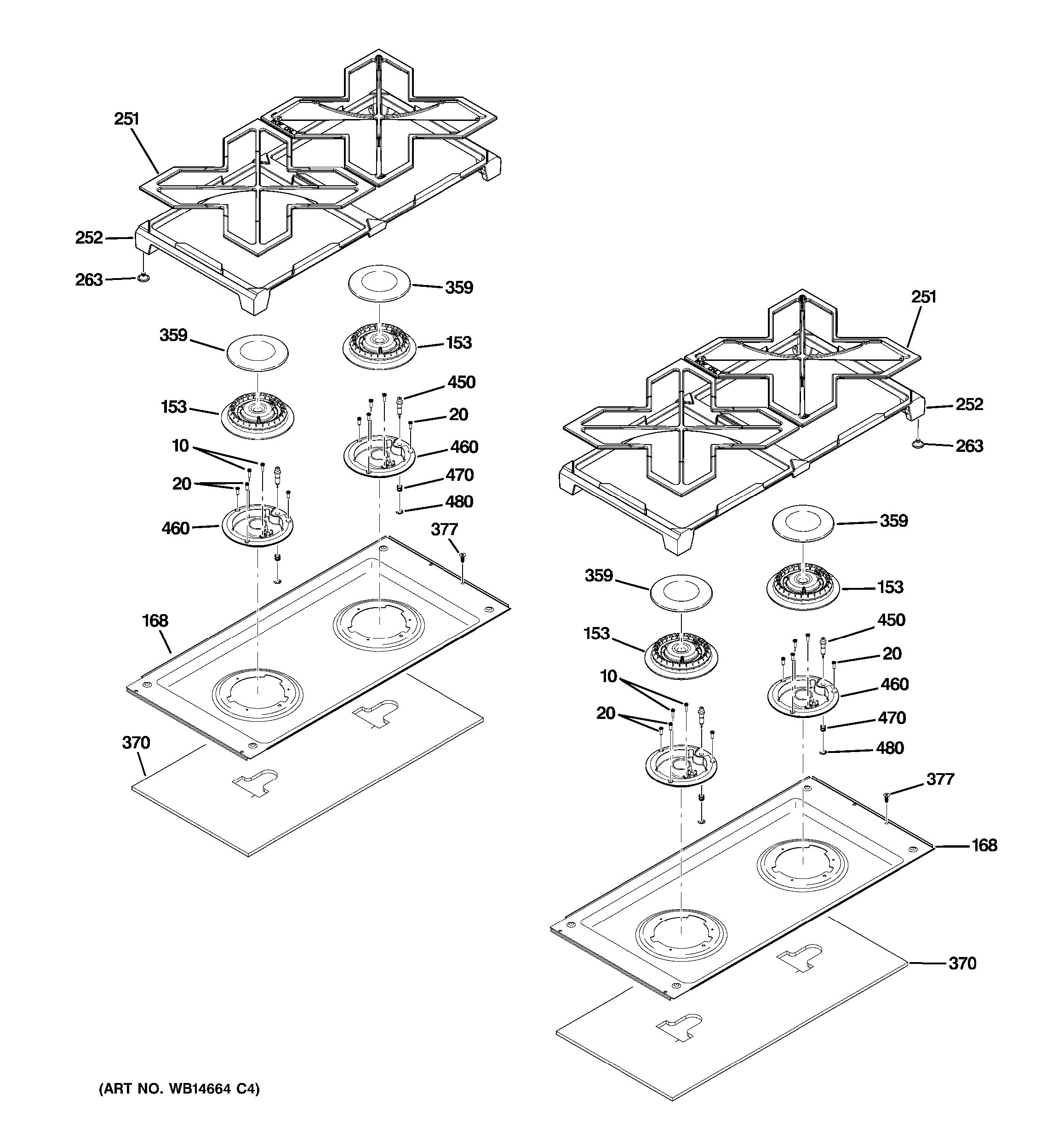 Assembly View for COOKTOP | ZGP364LRR1SS