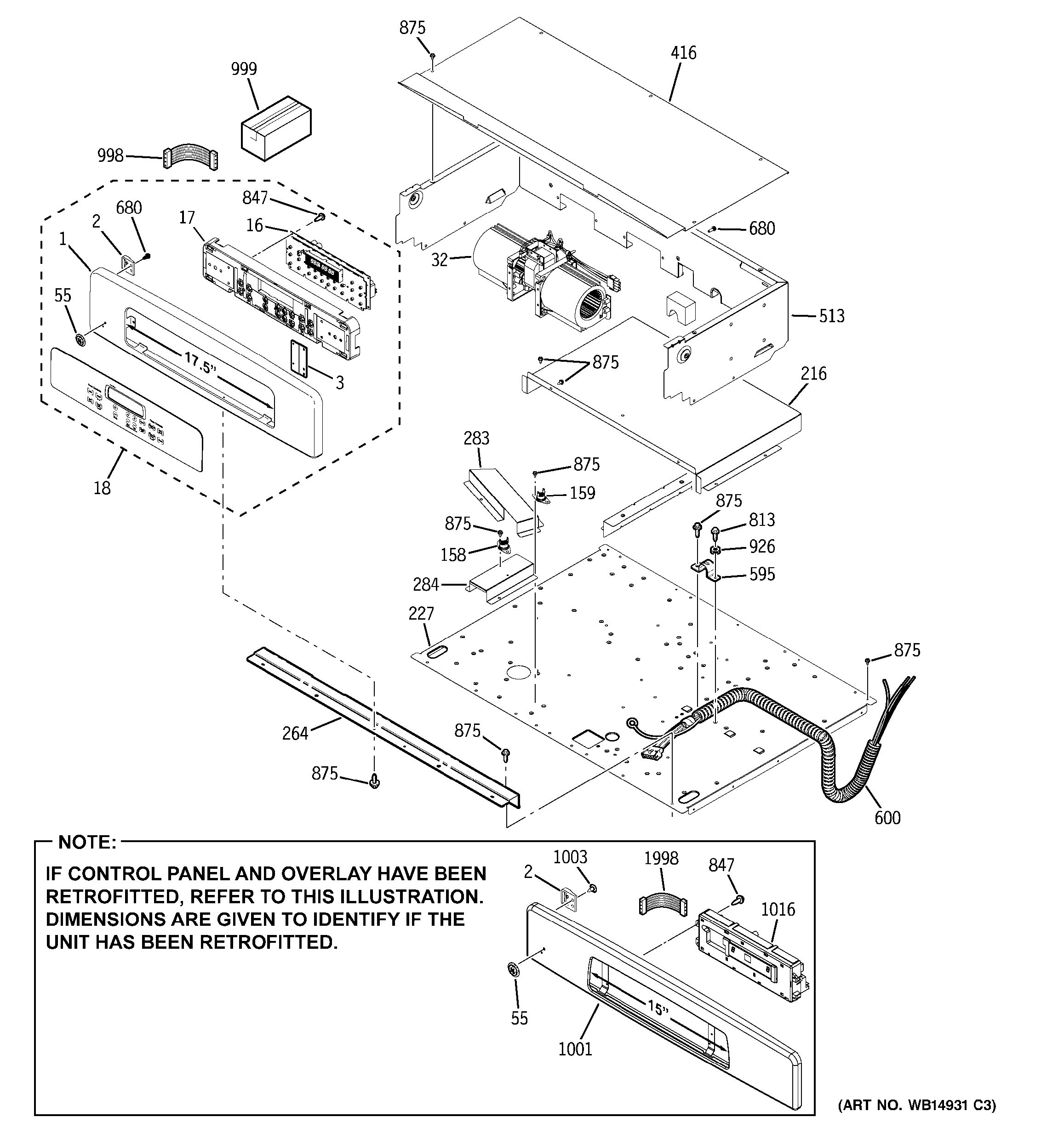 Assembly View for CONTROL PANEL | JTP70BM1BB