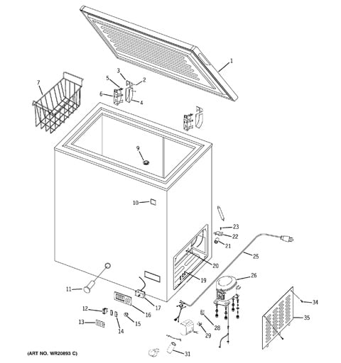 chest freezer replacement parts