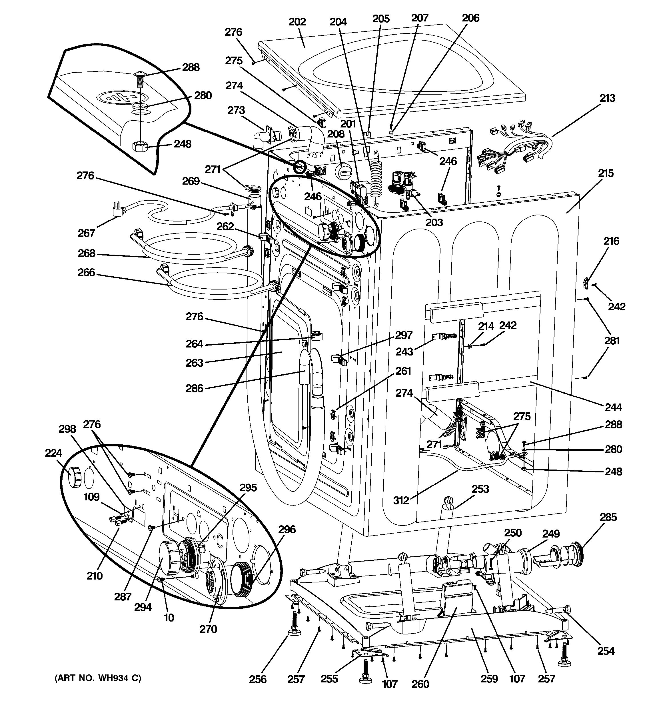 Assembly View for CABINET & TOP PANEL | PFWS4605L0MG